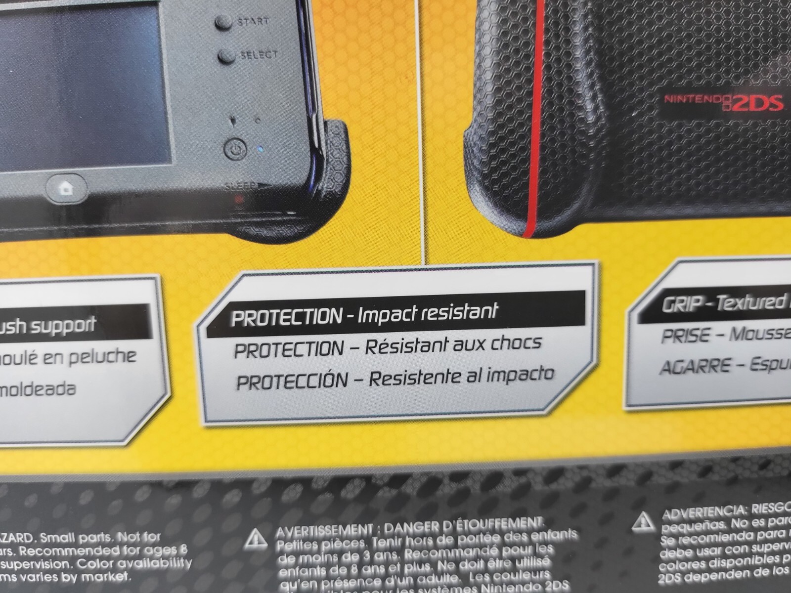 MINT NEW BLUE/BLACK NERF PROTECTIVE ARMOR CASE HAND GRIP HANDLE FOR NINTENDO 2DS