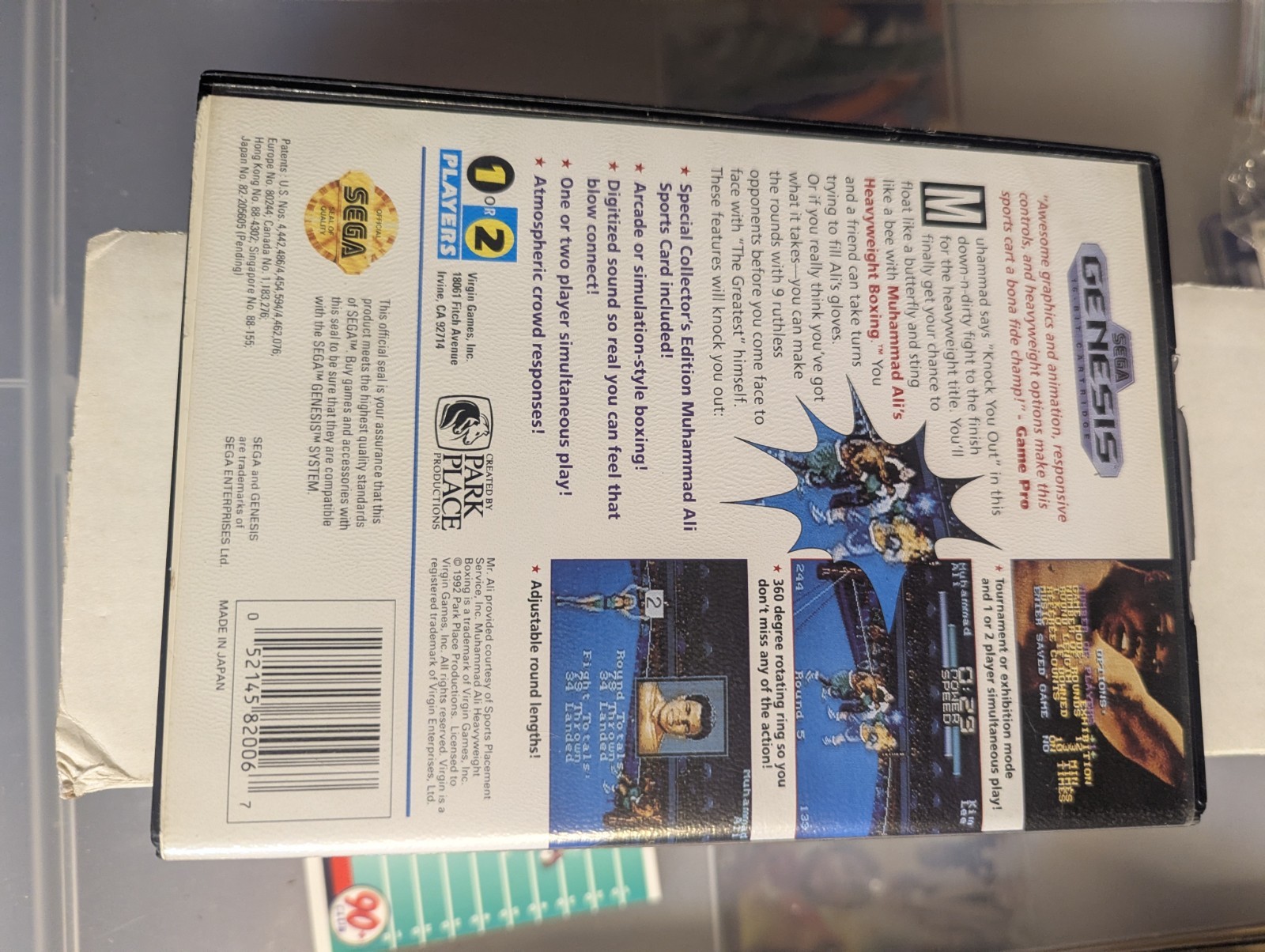 Muhammad Ali Heavyweight Boxing (Sega Genesis, 1992) Cib – Tested