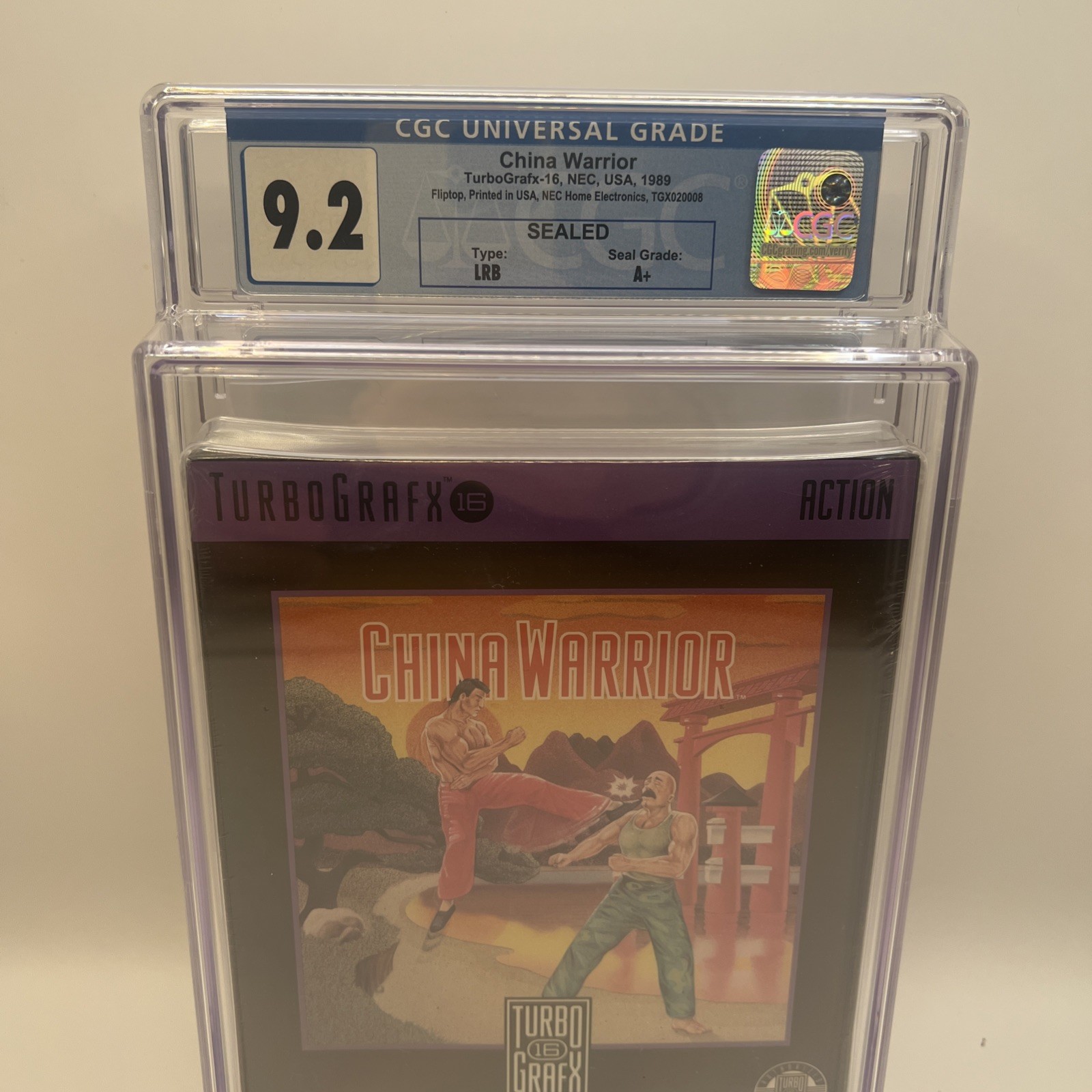 China Warrior NEC TurboGrafx-16 TG16 Factory Sealed 1989 Hudson CGC 9.2