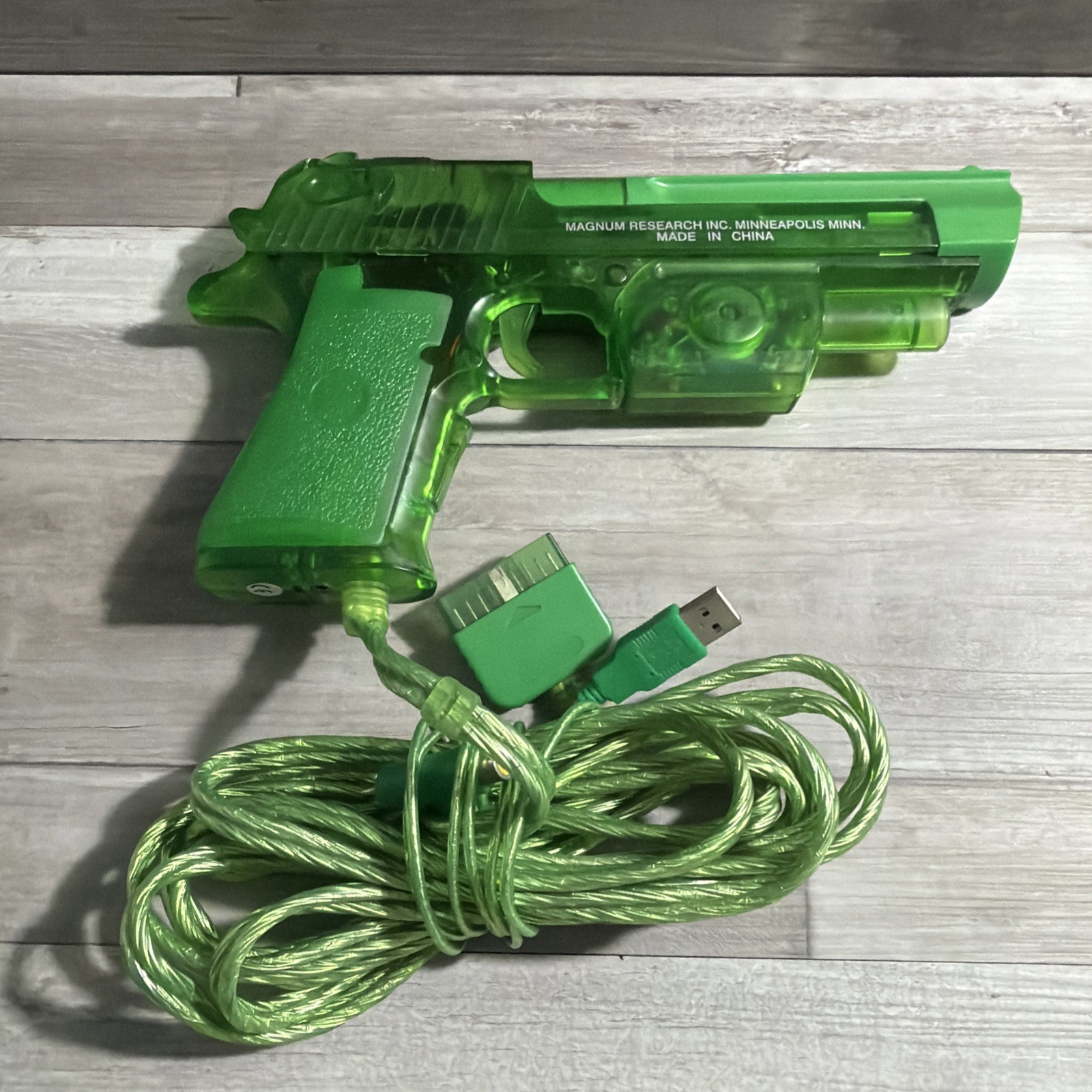 Ps2 Desert Eagle Light Gun .50AE Pistol Clear Green Wired Military Industries