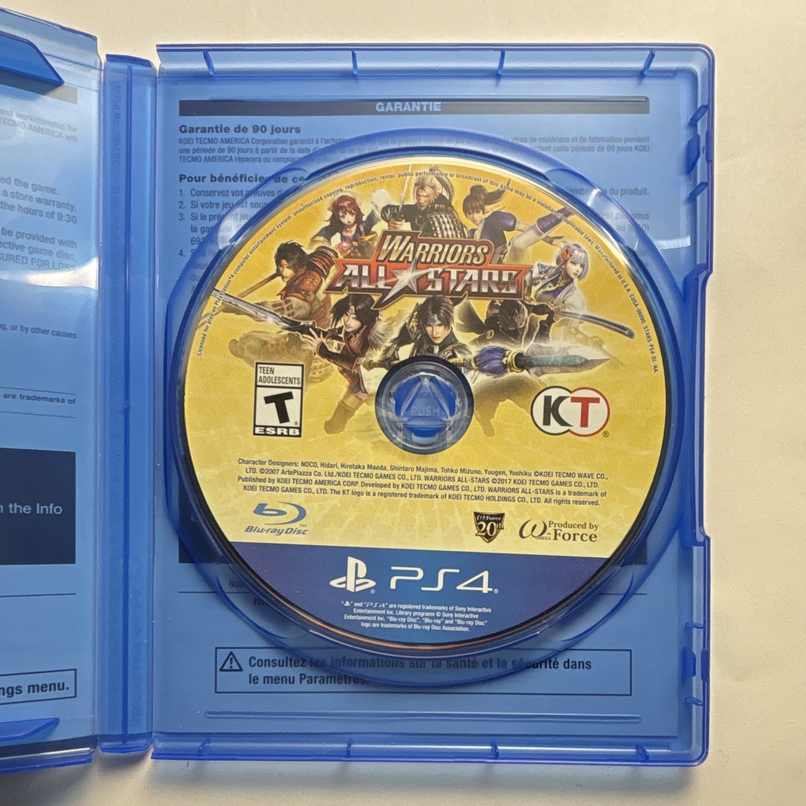Koei Tecmo Warriors All-Stars PS4 Game & Disk (barcode sticker on back)