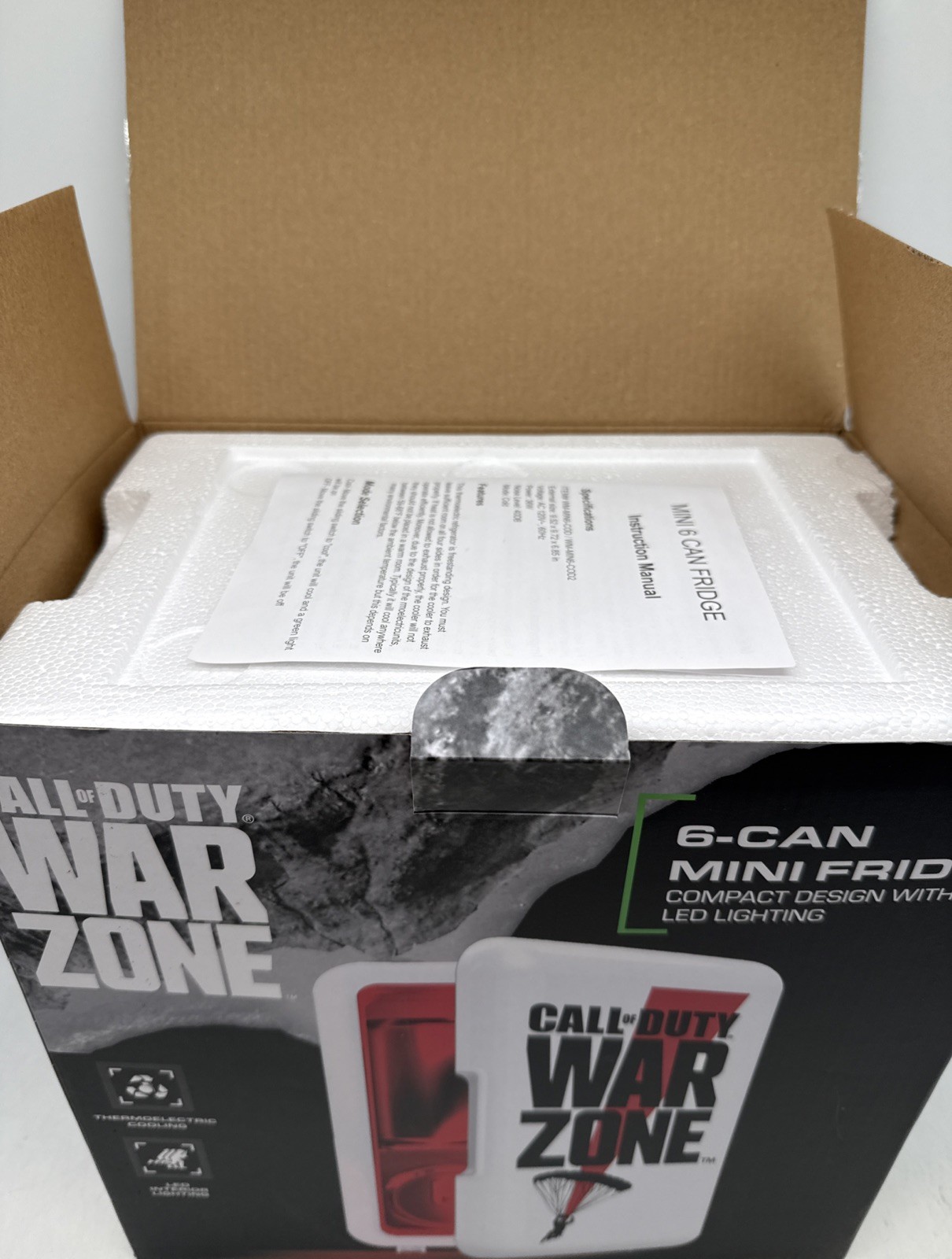 Call Of Duty Warzone Mini Fridge Activision White w/Graphic 6 Can-New Open Box