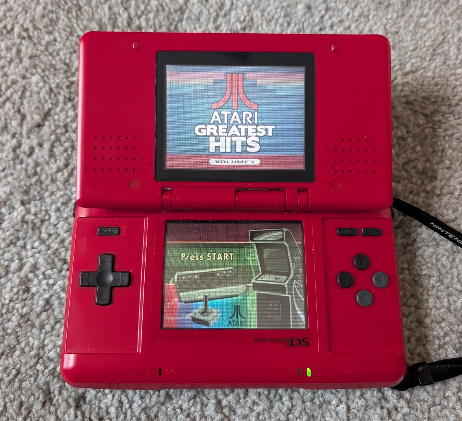 Nintendo DS Red/Black Tested And Working With Carrying Case, No Charger/ Stylus