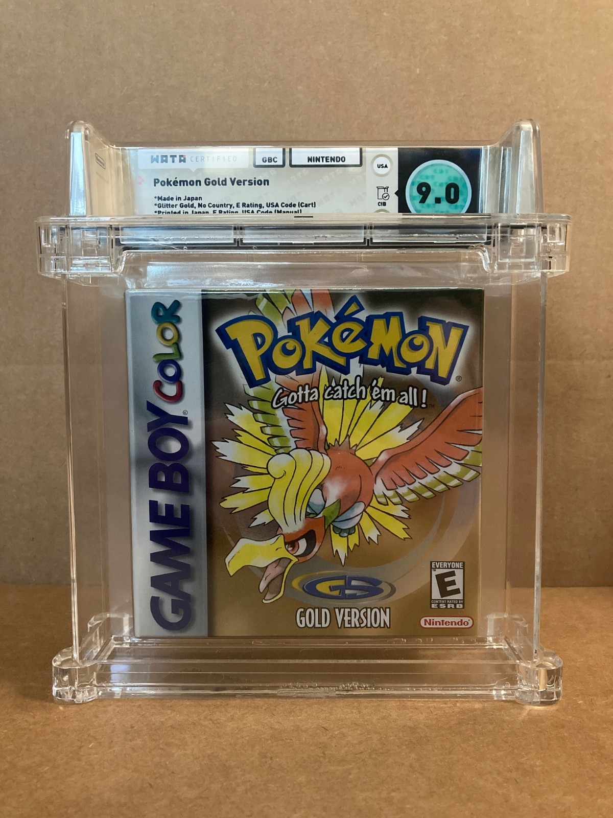 POKEMON GOLD VERSION Nintendo Game Boy Color 2000 Graded WATA 9.0 CIB