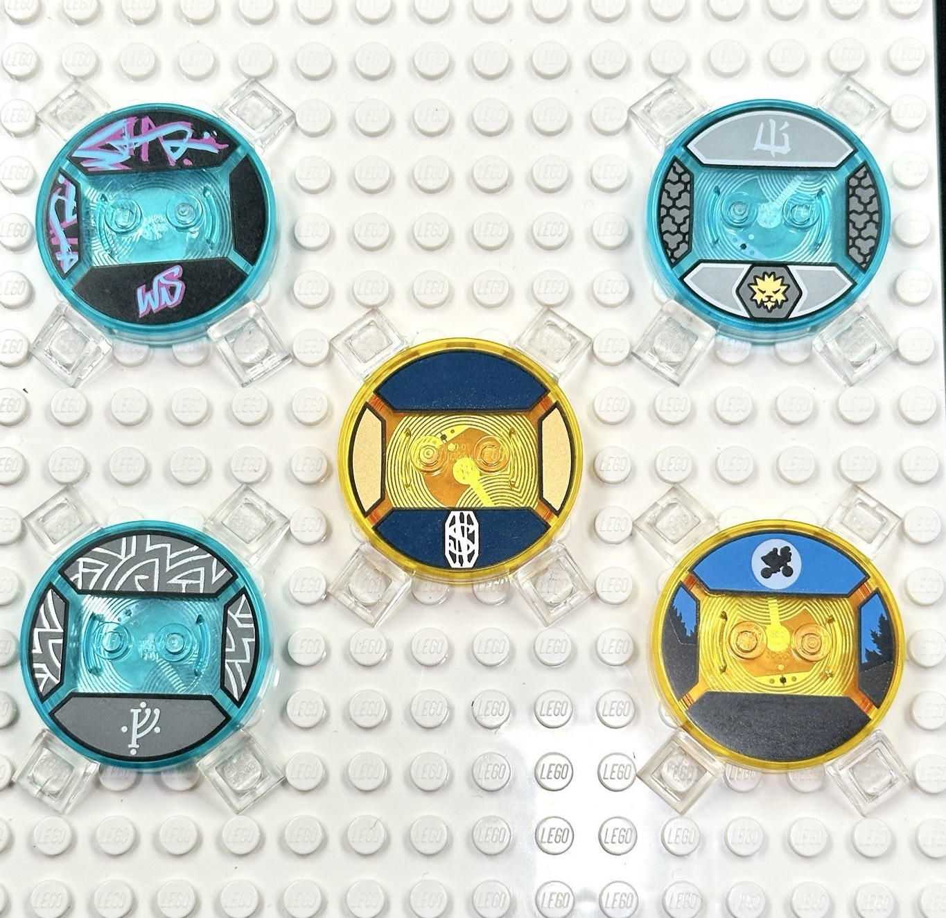 LEGO Dimensions Toy (5) pc Base Disc Tag Only Lot – mixed themes E.T. – Gandalf