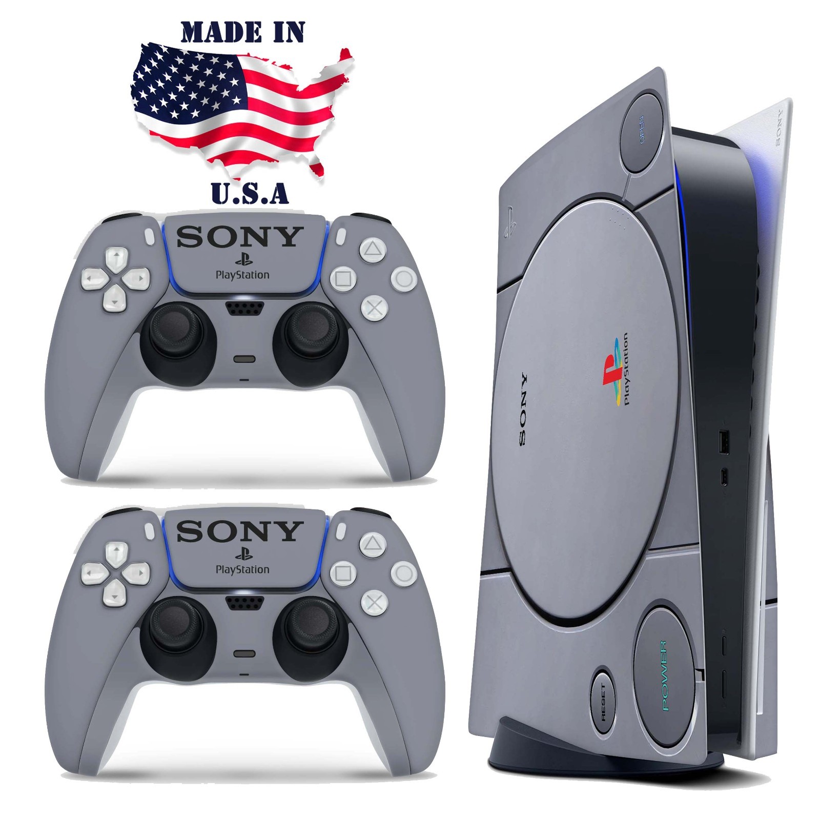 Retro PS1 Replica PS5 Console & Controller Vinyl Skin Wrap Decal Set
