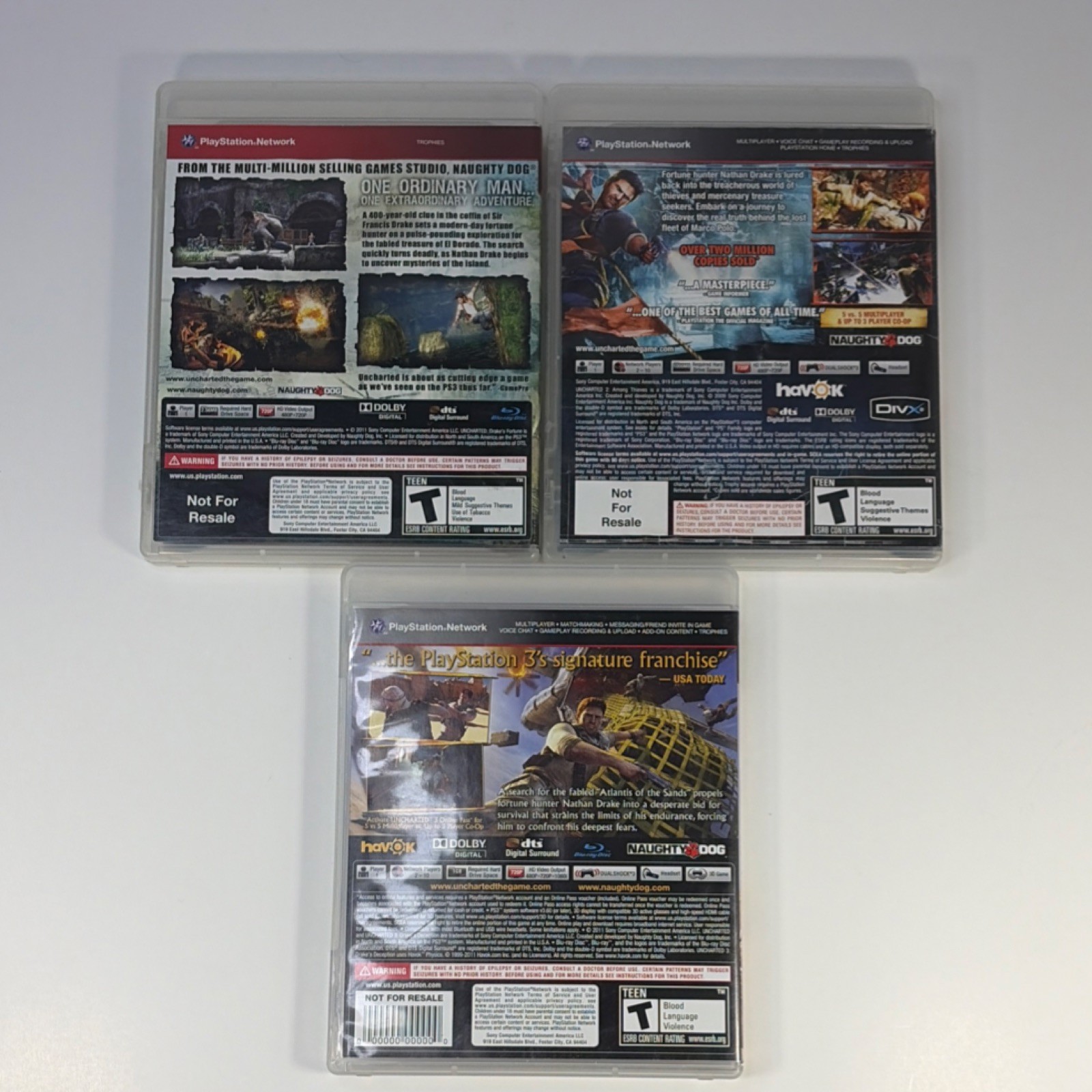 Sony Uncharted Series Drake’s Fortune Among Thieves Deception PS3 Action T Manu…