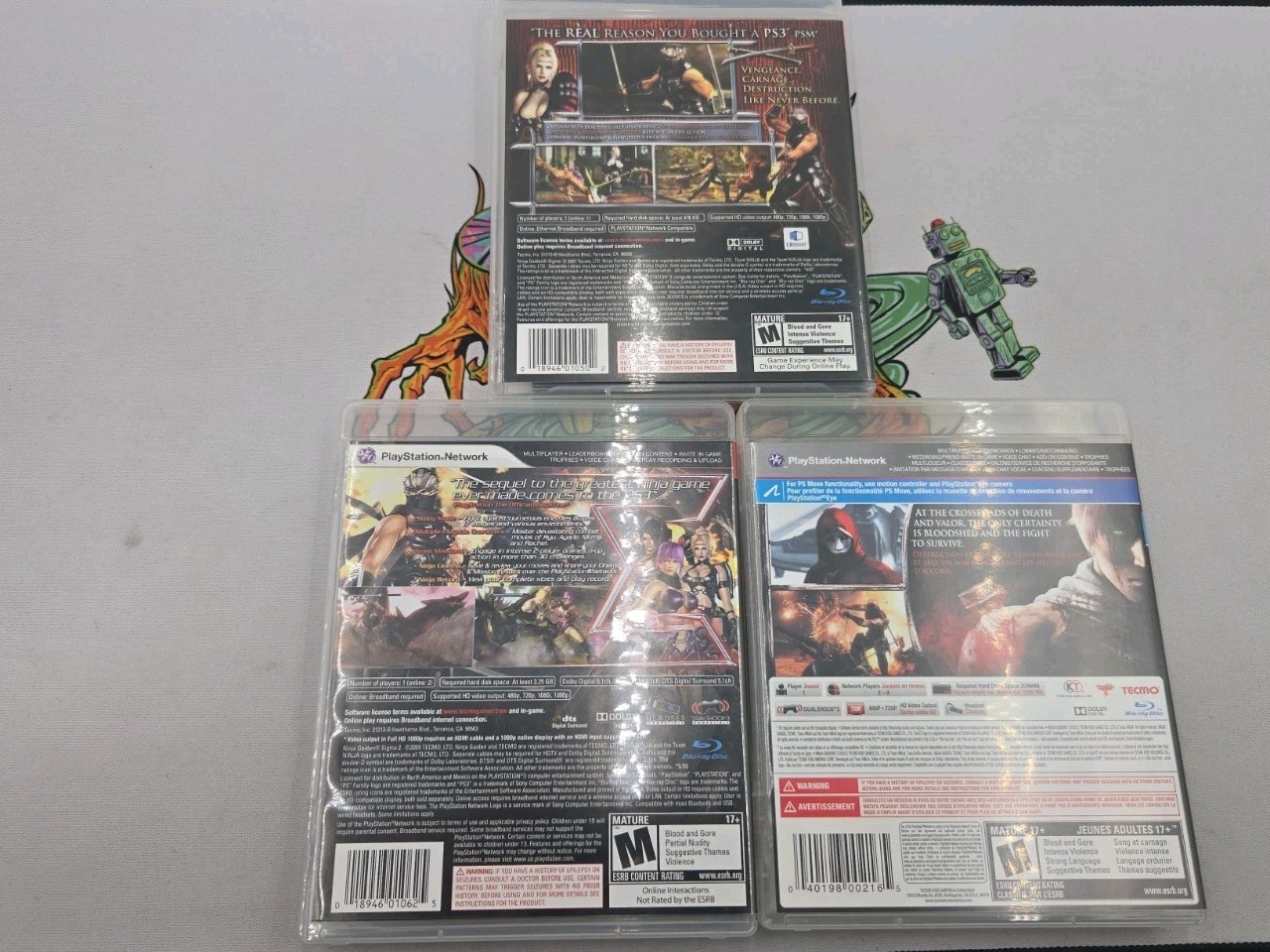 Ps3 Game Lot Ninja Gaiden Sigma, 2 & 3 (Sony PS3, 2012) All CIB W/ Manual