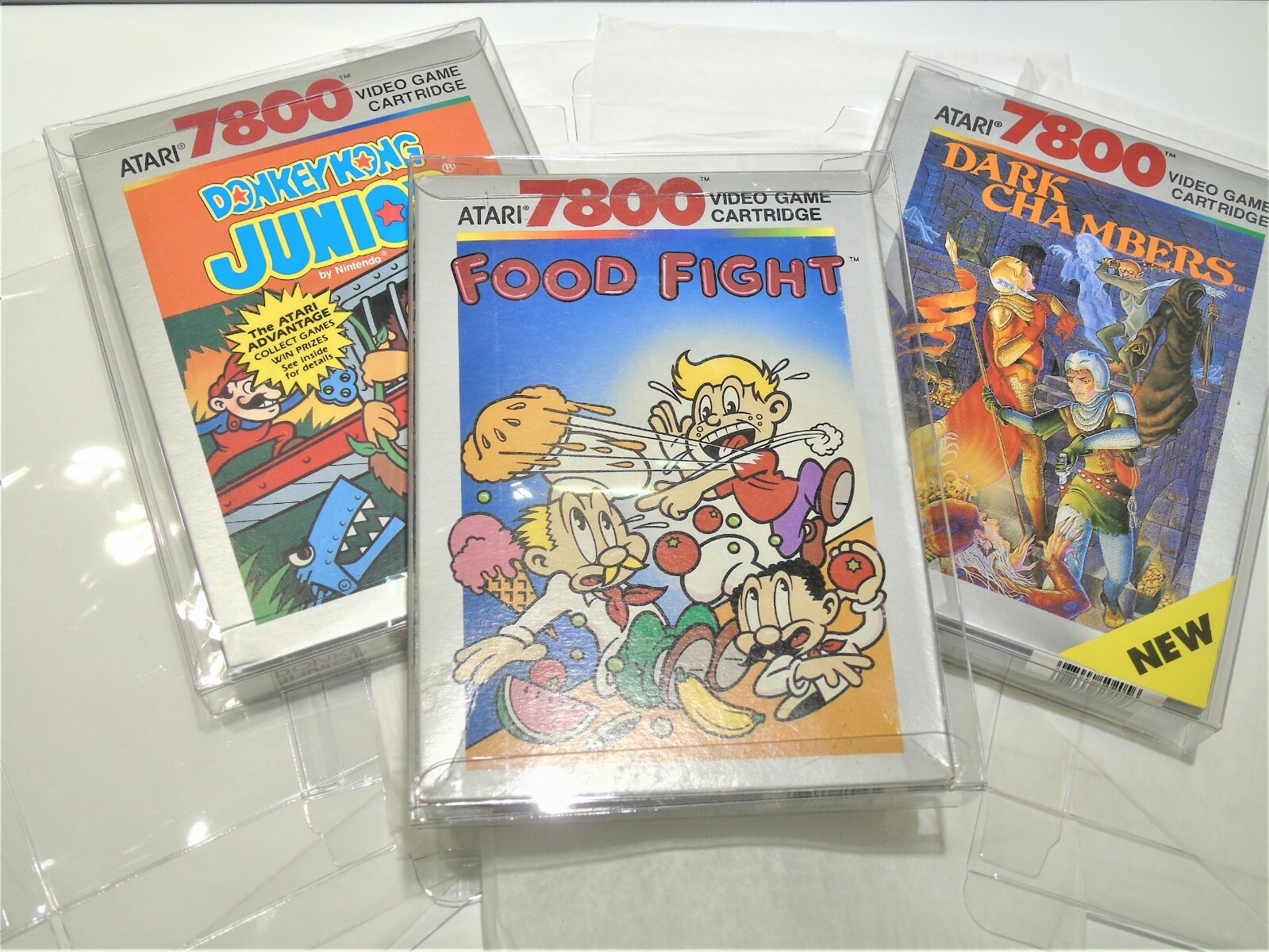 10 Atari 7800 Video Game Clear Case Cases Sleeve Box Protector Protectors CIB