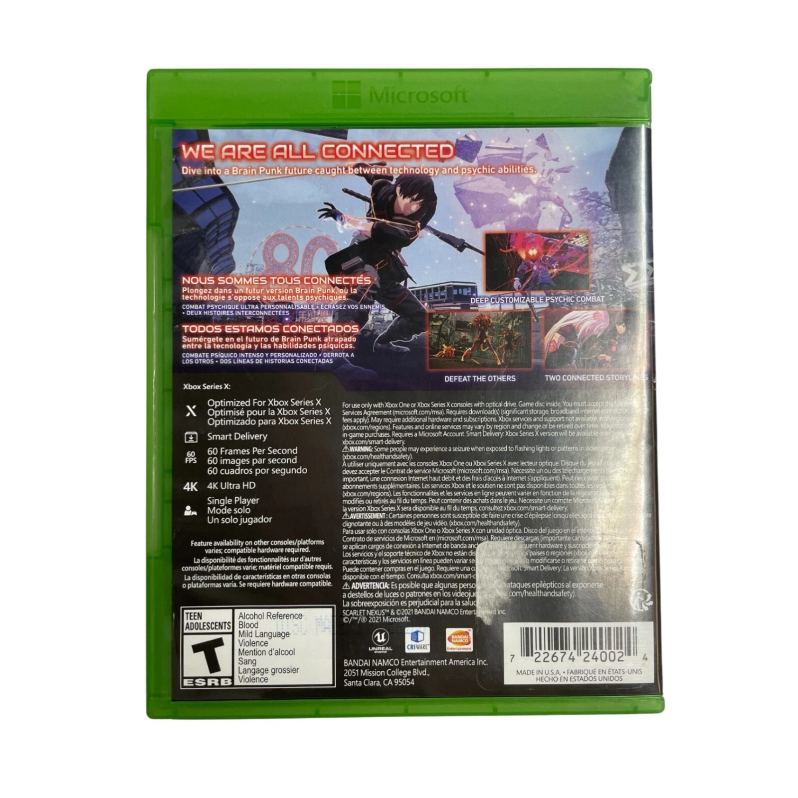 Scarlet Nexus Xbox Series X Xbox One Game 4K Ultra HD Bandai Namco Complete