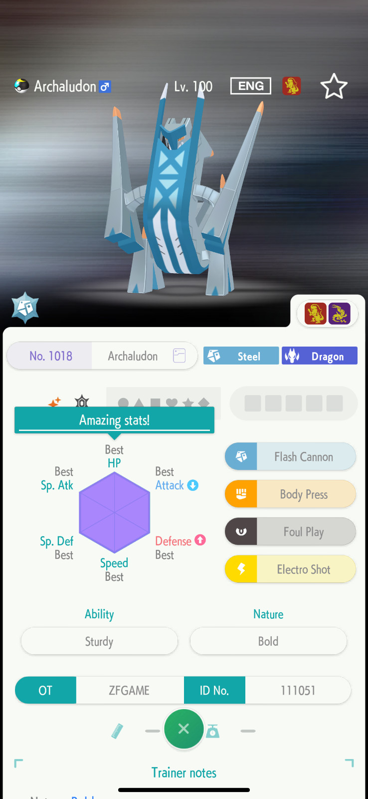 ✨6IV SHINY Archaludon + EVS🚀 POKEMON HOME✨Champions✨Online delivery⚡