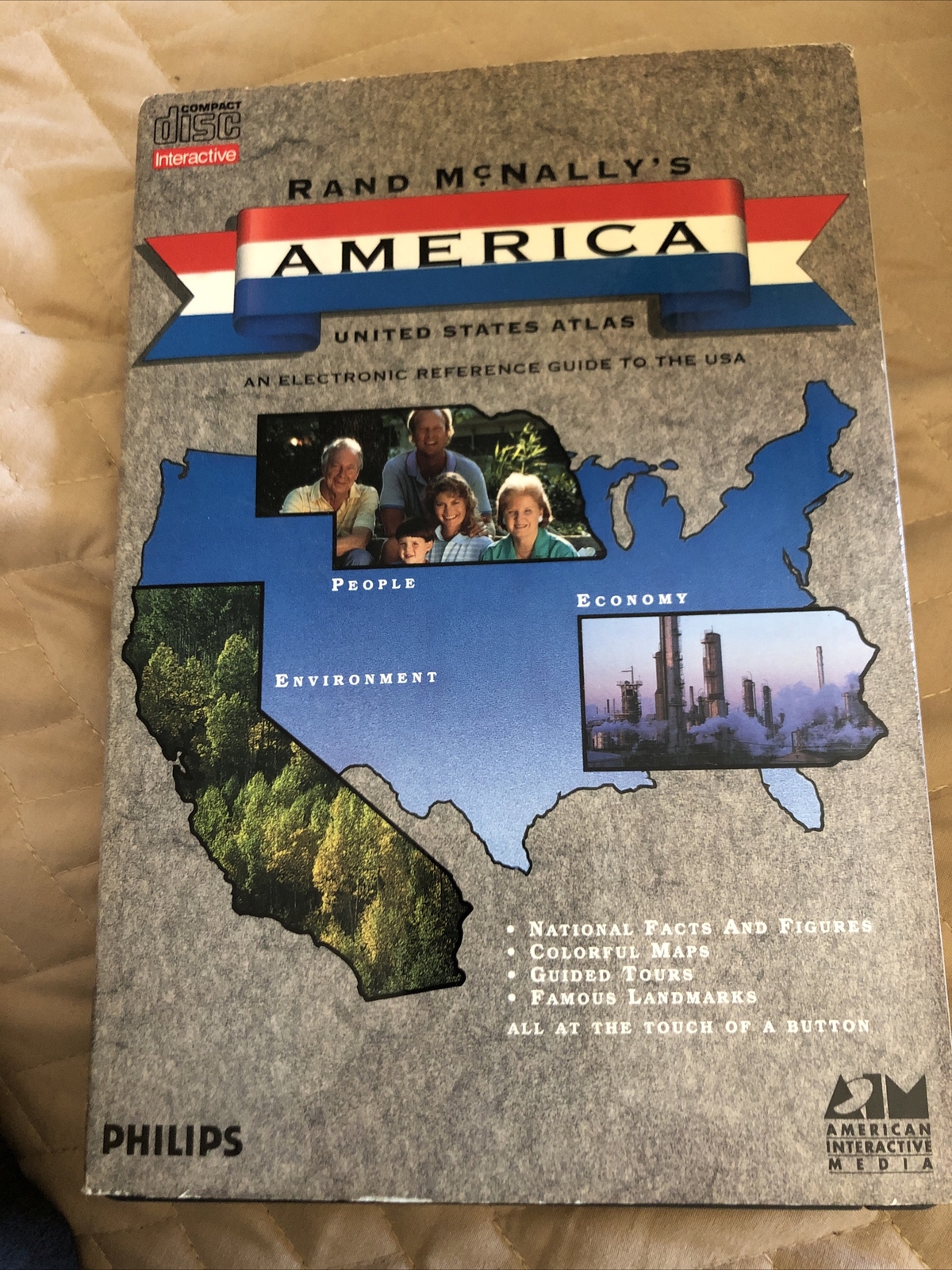 Rand McNally’s America: US Atlas Philips CD-I CDI Long Box Dustcover 1991