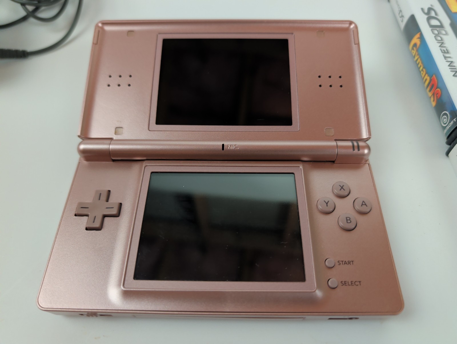Nintendo DS Lite Metallic Rose Pink Console Bundle Game System W/ Box & 6 Games
