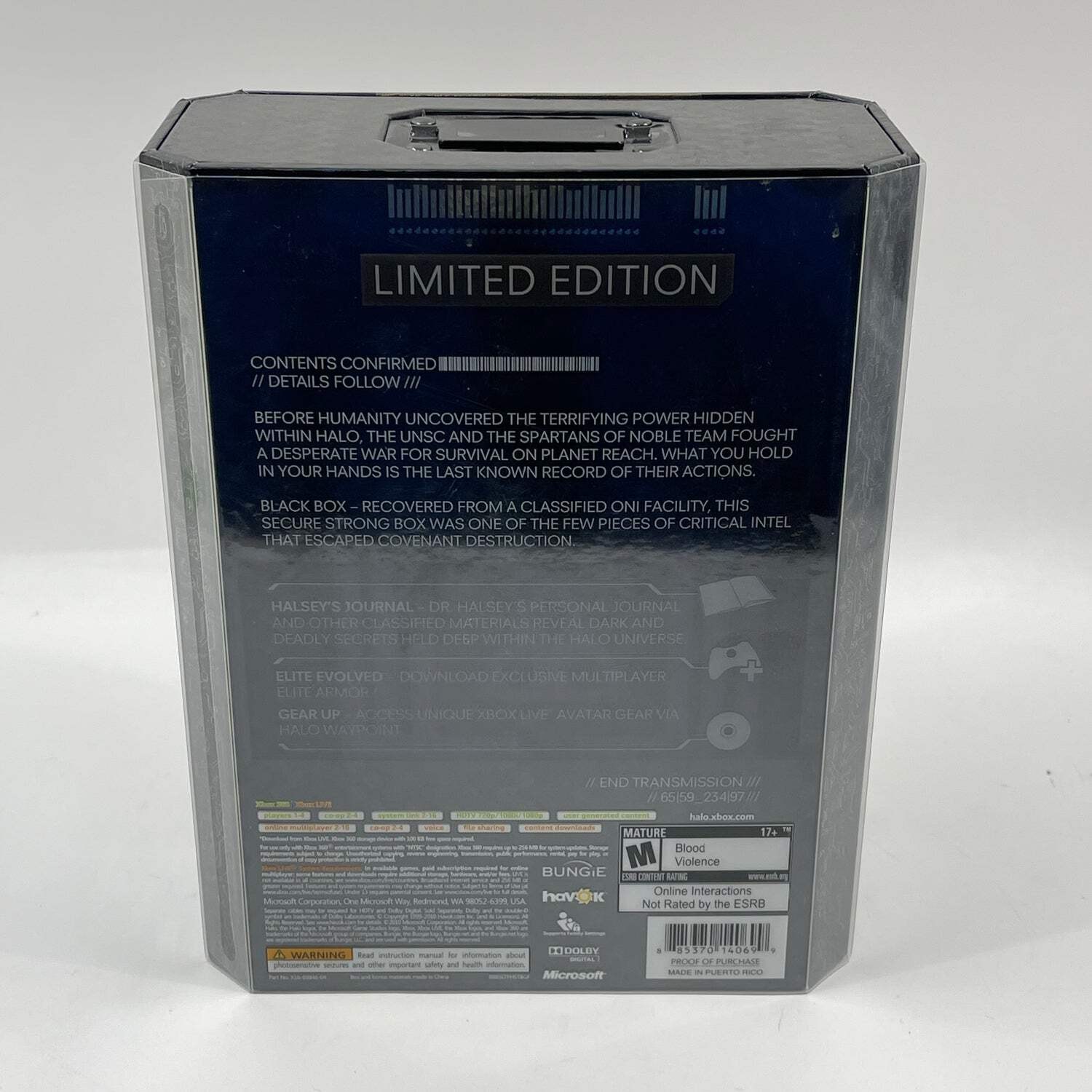 Halo: Reach [Limited Edition] (Microsoft Xbox 360, 2010)
