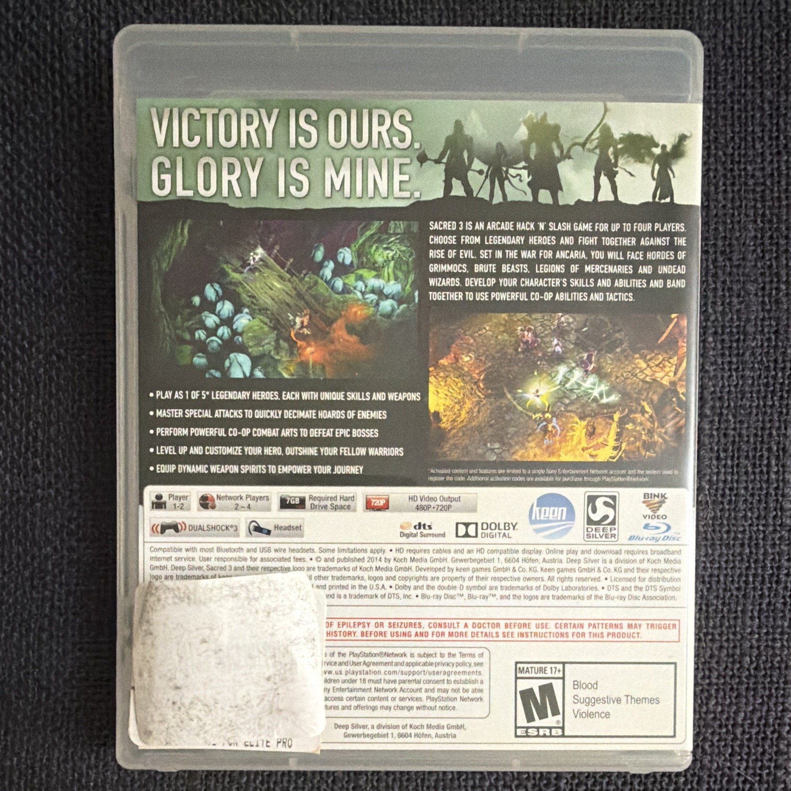 Deep Silver Sacred 3 PS3 2014 NTSC-U/C M Multiplayer Hack and Slash