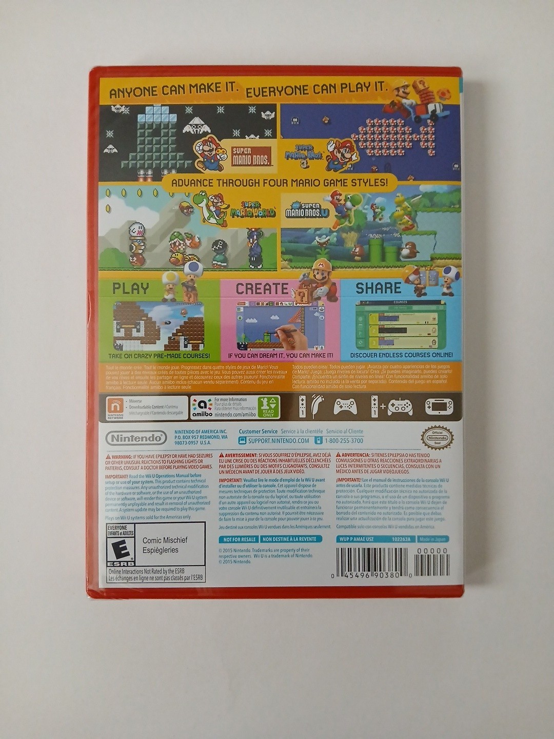 Super Mario Maker NEW USA Wii U, 2015