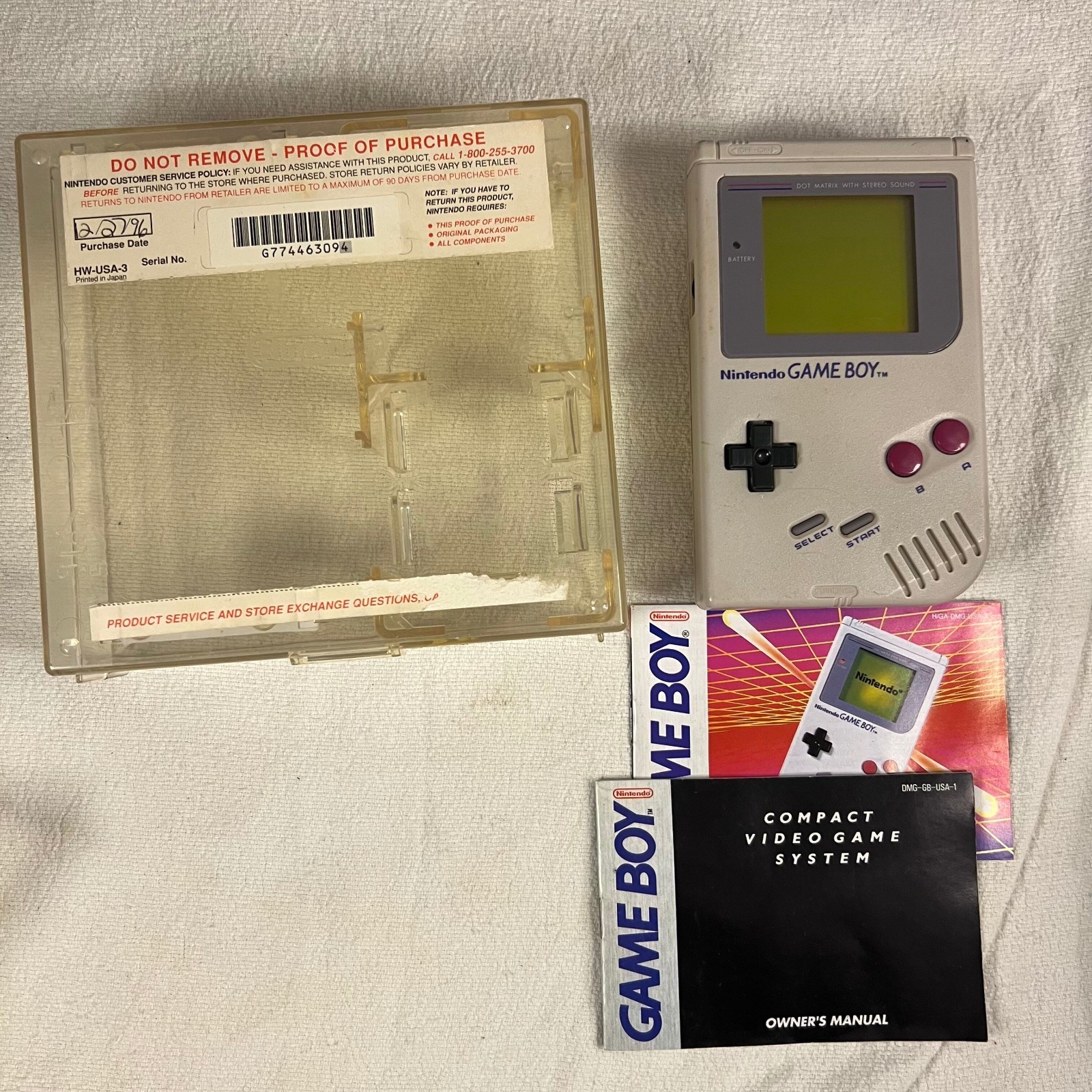 Nintendo Game Boy Read Description Handheld System Gray OG Display Box & Manual