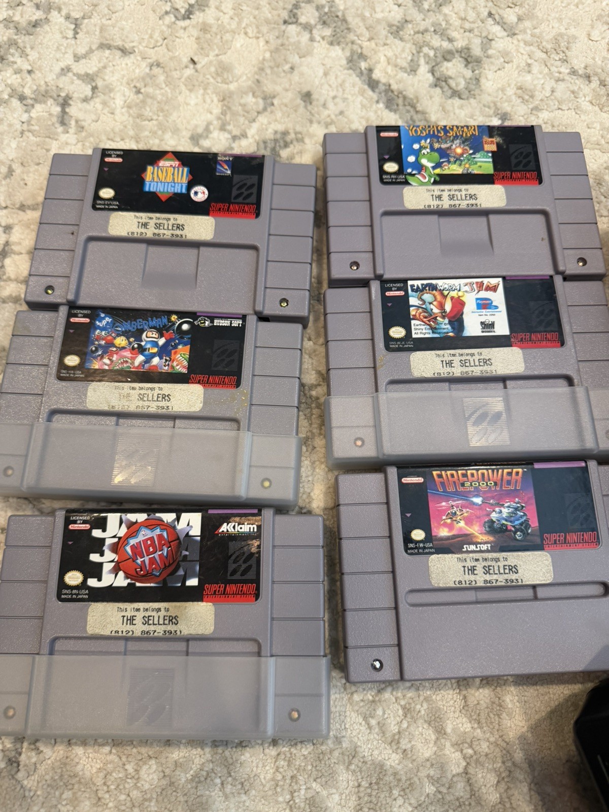 Super Nintendo Console With Two controllers And 10 Games
