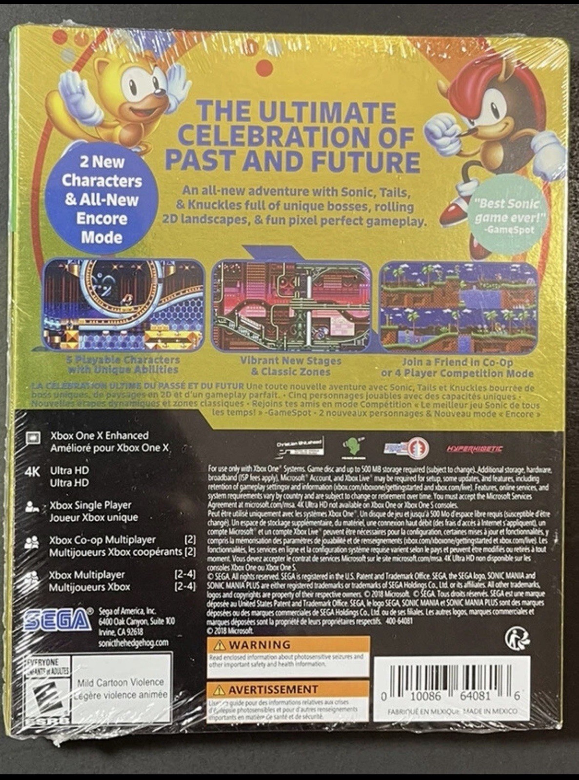 Sonic Mania Plus [ Box Set ] (XBOX ONE) NEW