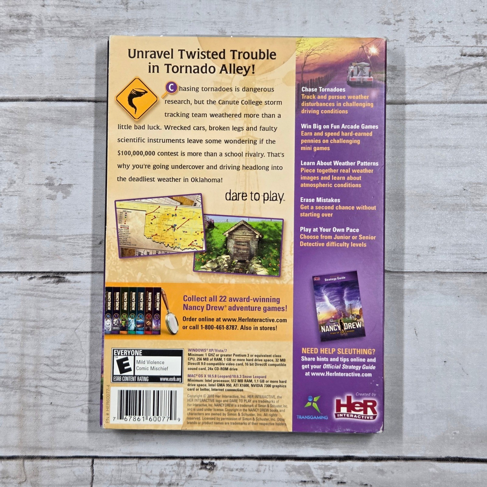 HeR Interactive Video Game PC Mac Nancy Drew Trail of the Twister Mystery #22 CD