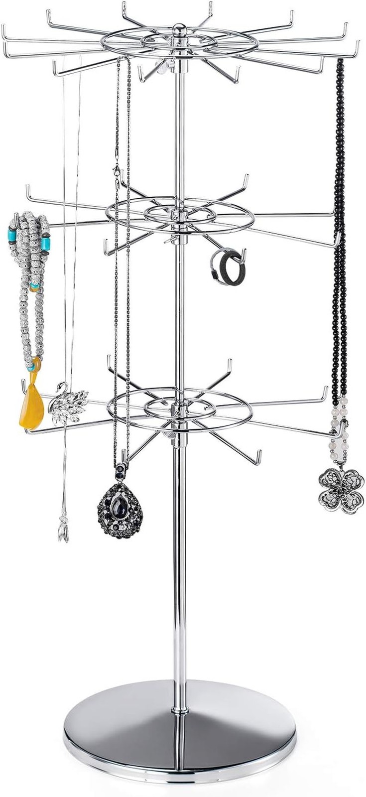 Polmart 3-Tier Spinning Display Stand ，Heavy Duty Adjustable Countertop Stand fo