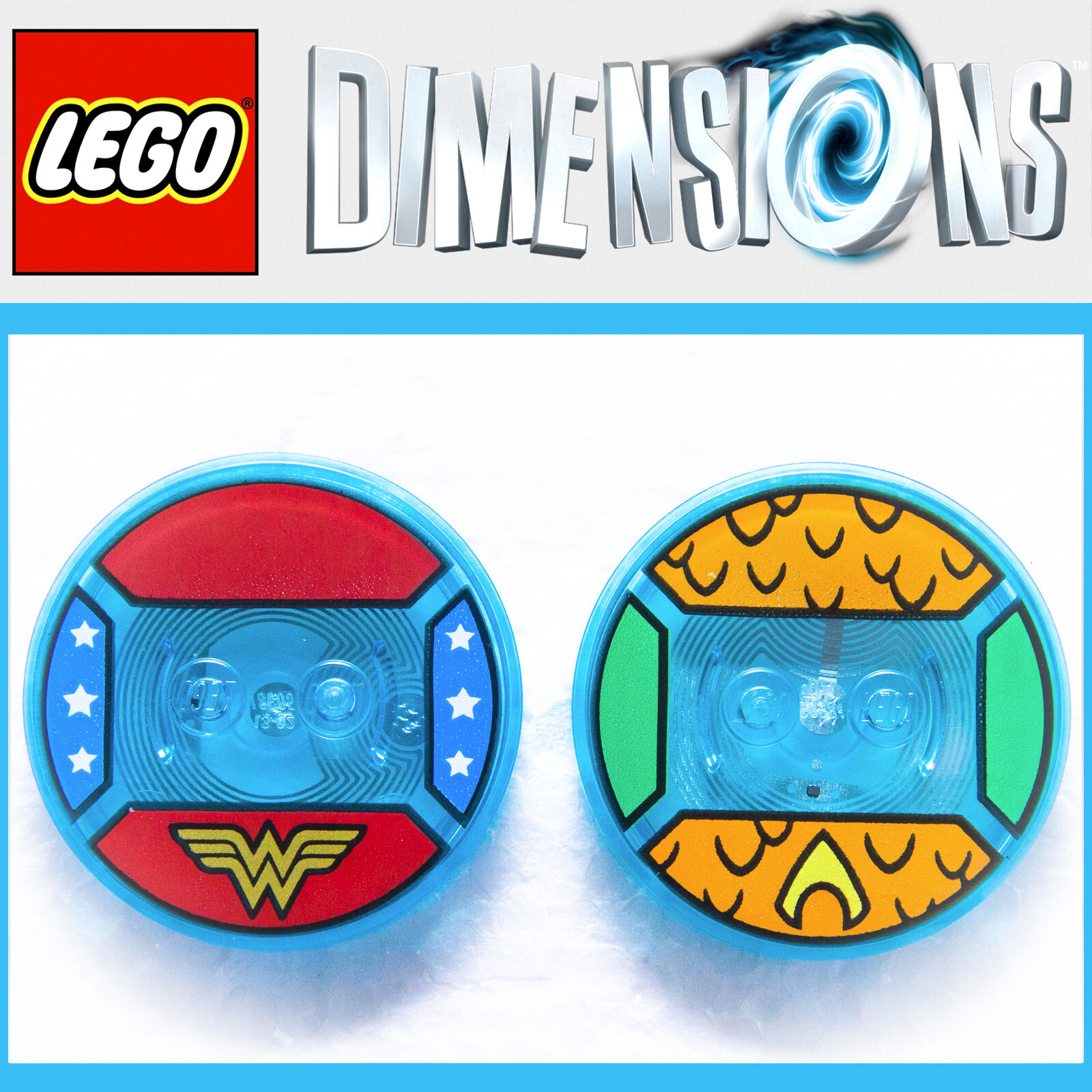 LEGO Dimensions DC Comics WONDER WOMAN & AQUAMAN Character Tag Only | Tested!