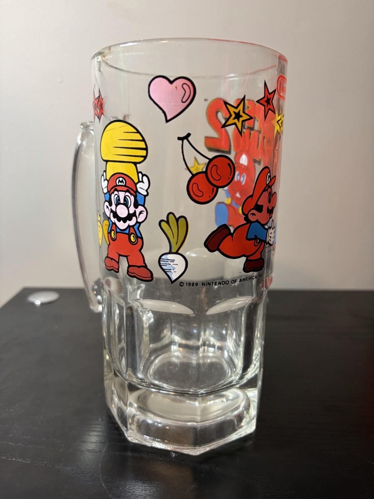 1989 Super Mario Bros. Beer Stein Oversized Mug 8” Vintage Rare Collectible