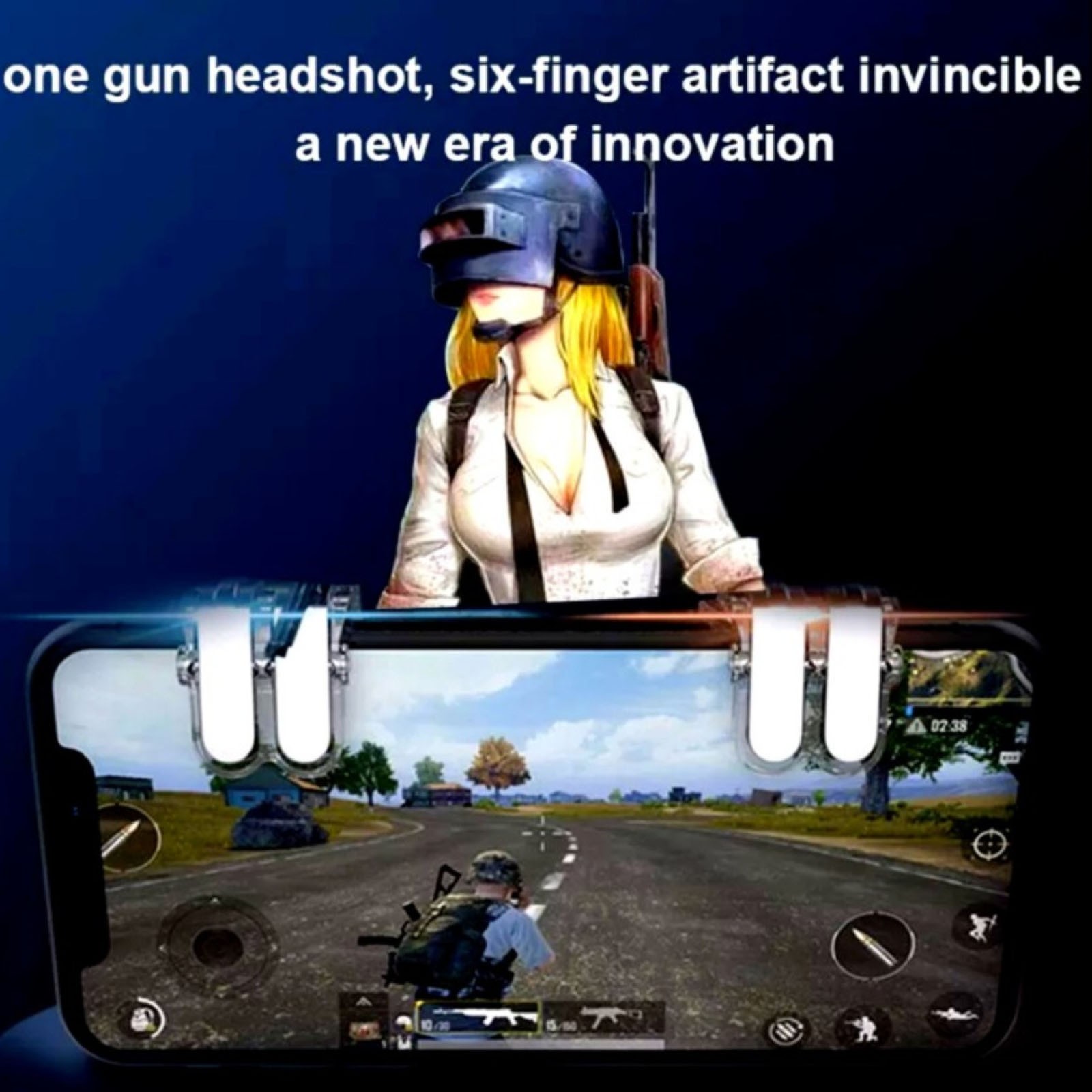 2PCS W6 Gaming Trigger Phone Game PUBG Mobile Controller Gamepad For Android IOS