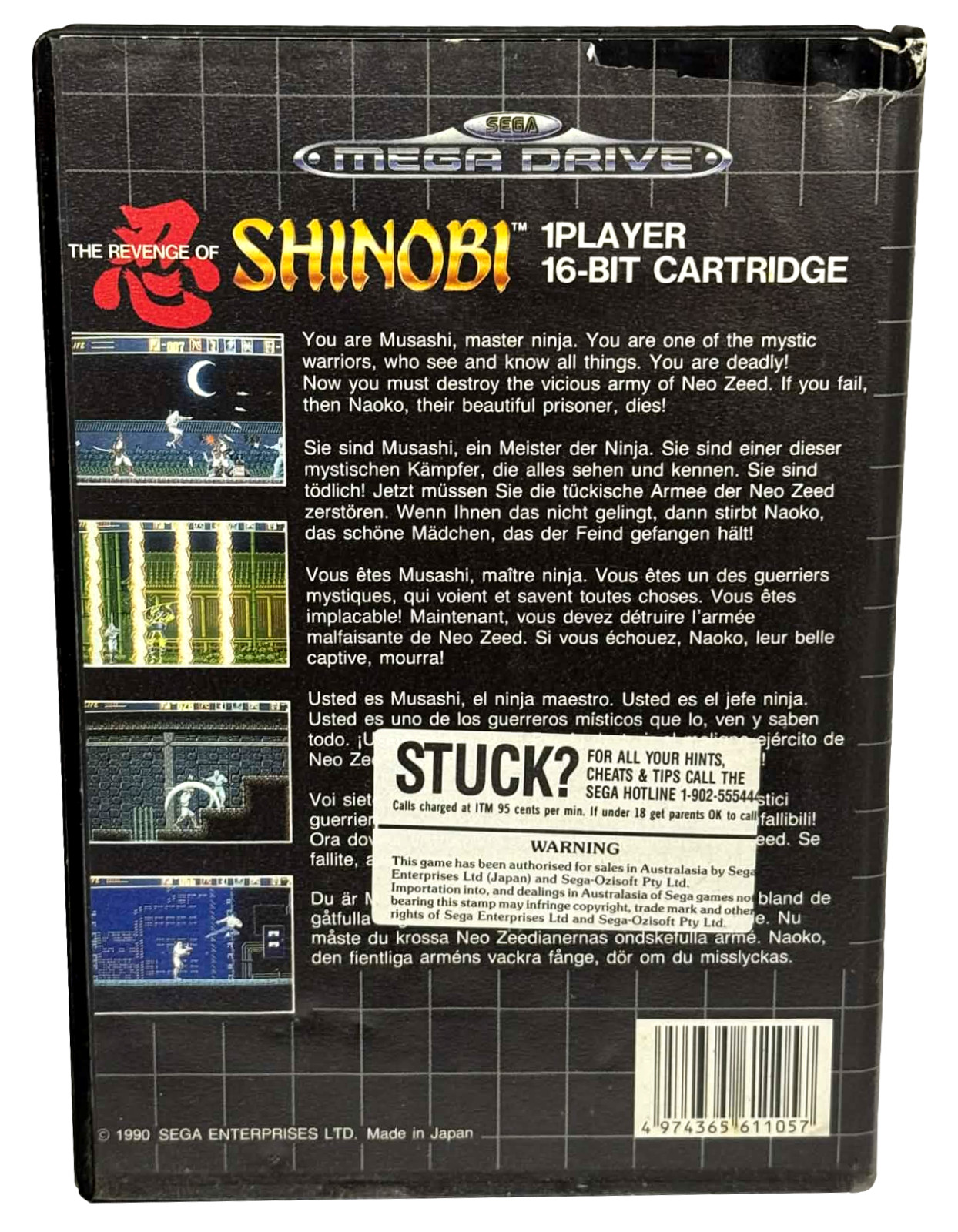 The Revenge of Shinobi Sega Mega Drive PAL *No Manual*
