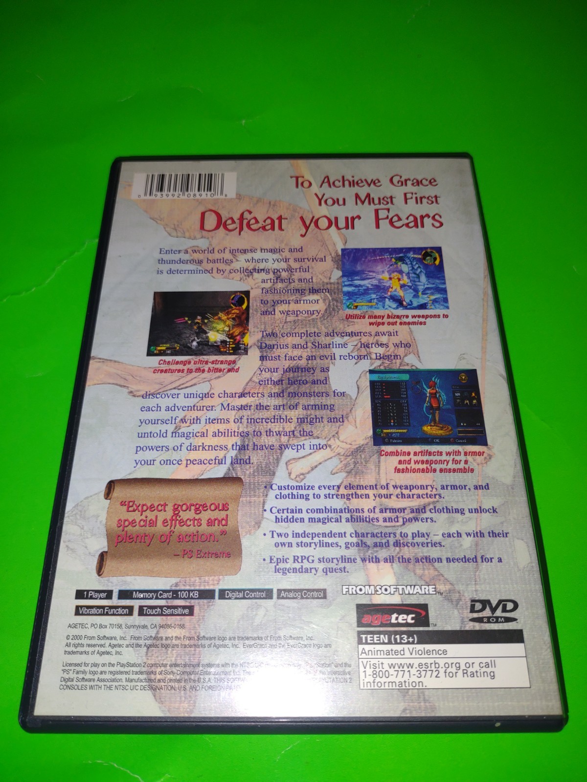 Evergrace (Sony PlayStation 2, 2000) PS2 – CIB Tested From Software