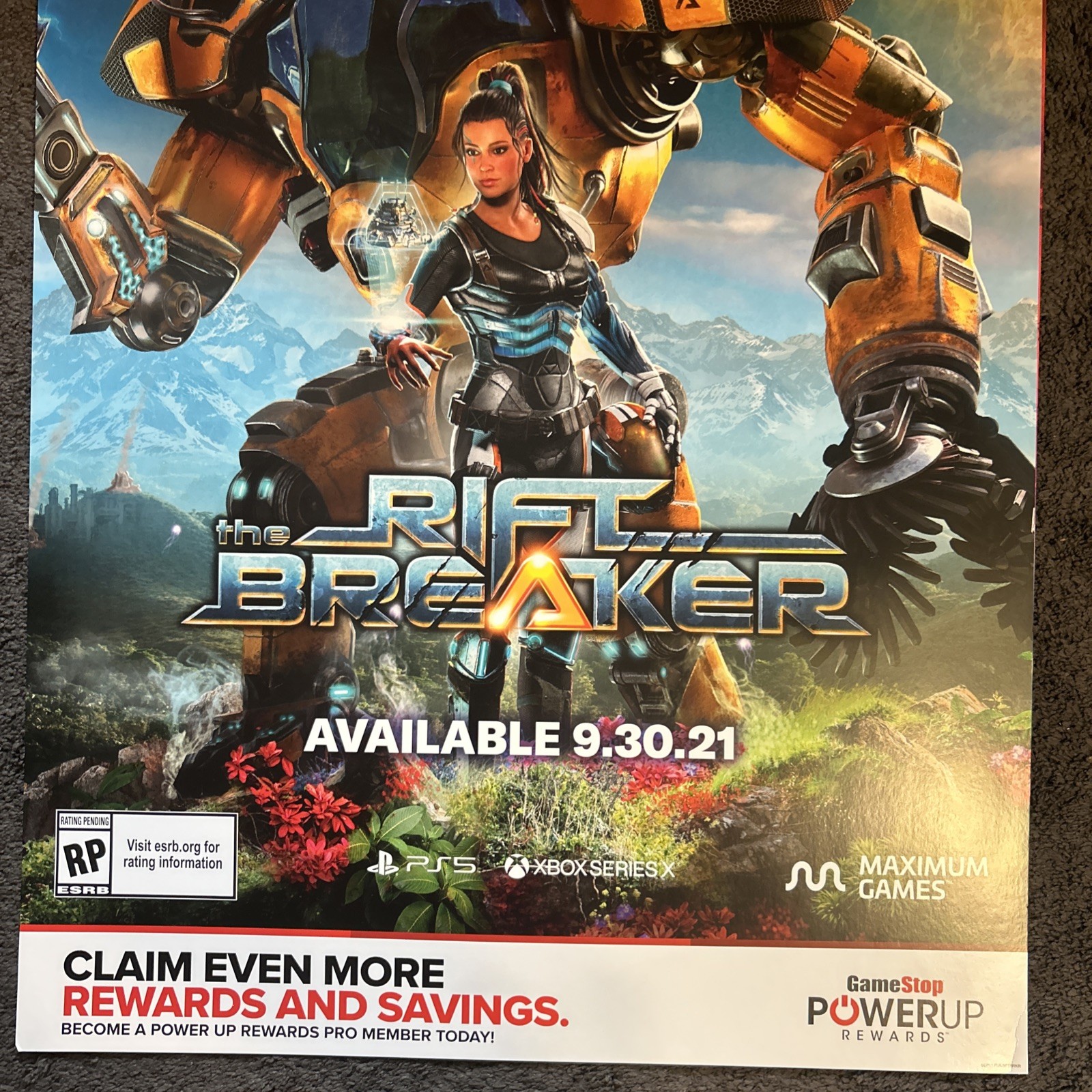 The Rift Breaker GameStop Promo Poster PS5 Xbox Series X 28 x 22