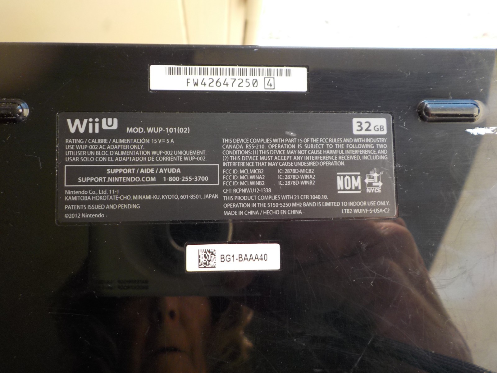 Nintendo Wii U 32GB Console (WUP-101) Gamepad Bundle + OEM Cables, Controllers