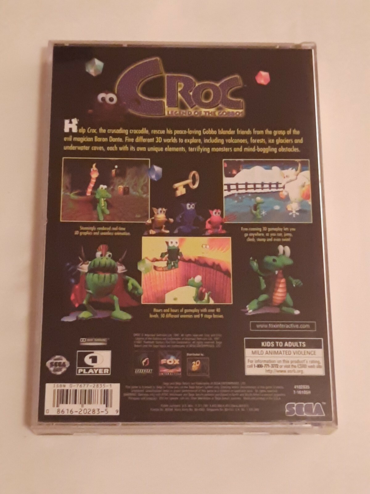 Croc: Legend of the Gobbos (Sega Saturn, 1998) Vg condition, reg card. U.S Buyer