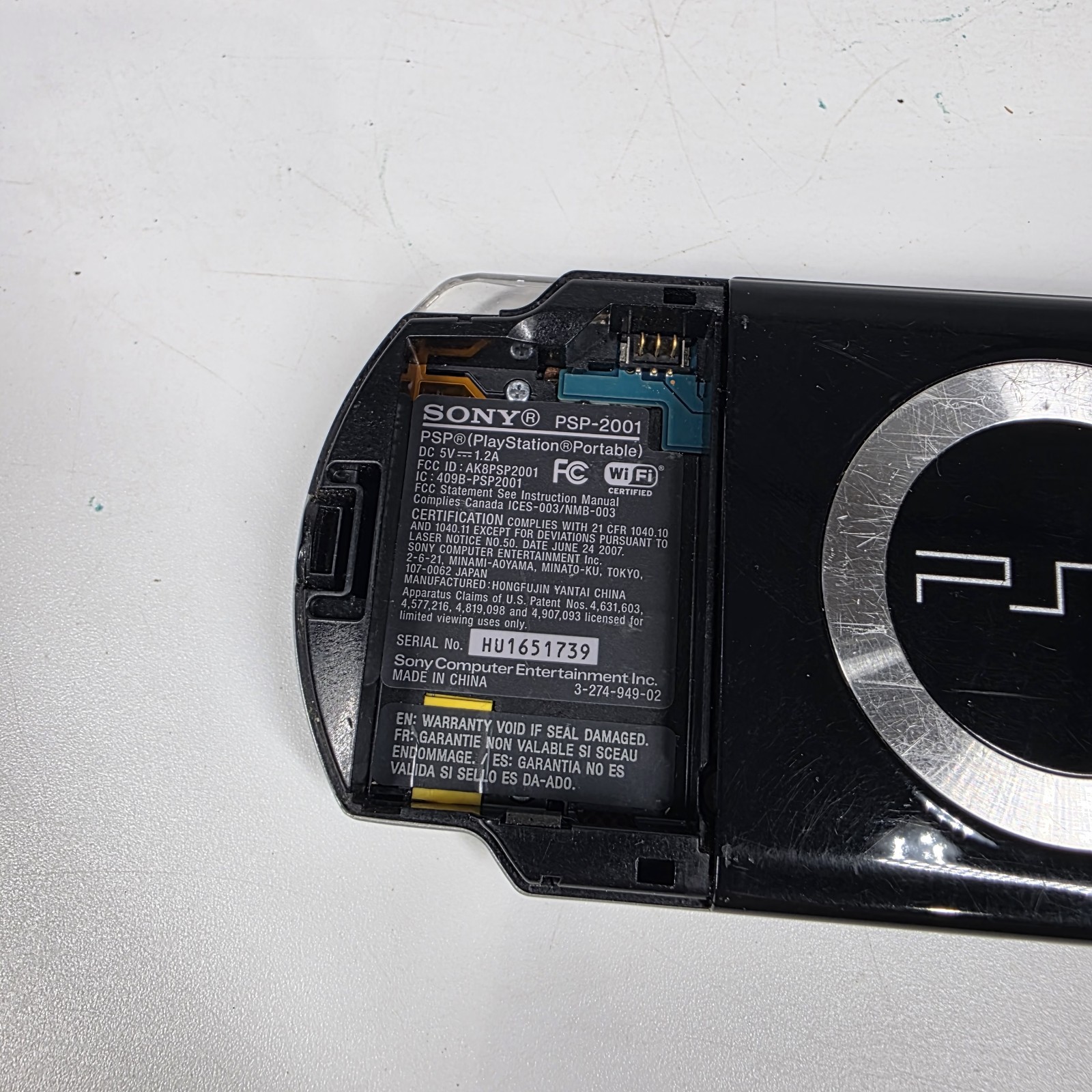 Sony PSP-2001 Slim Edition Black w/ Charger & Need For Speed Carbon – No Battery