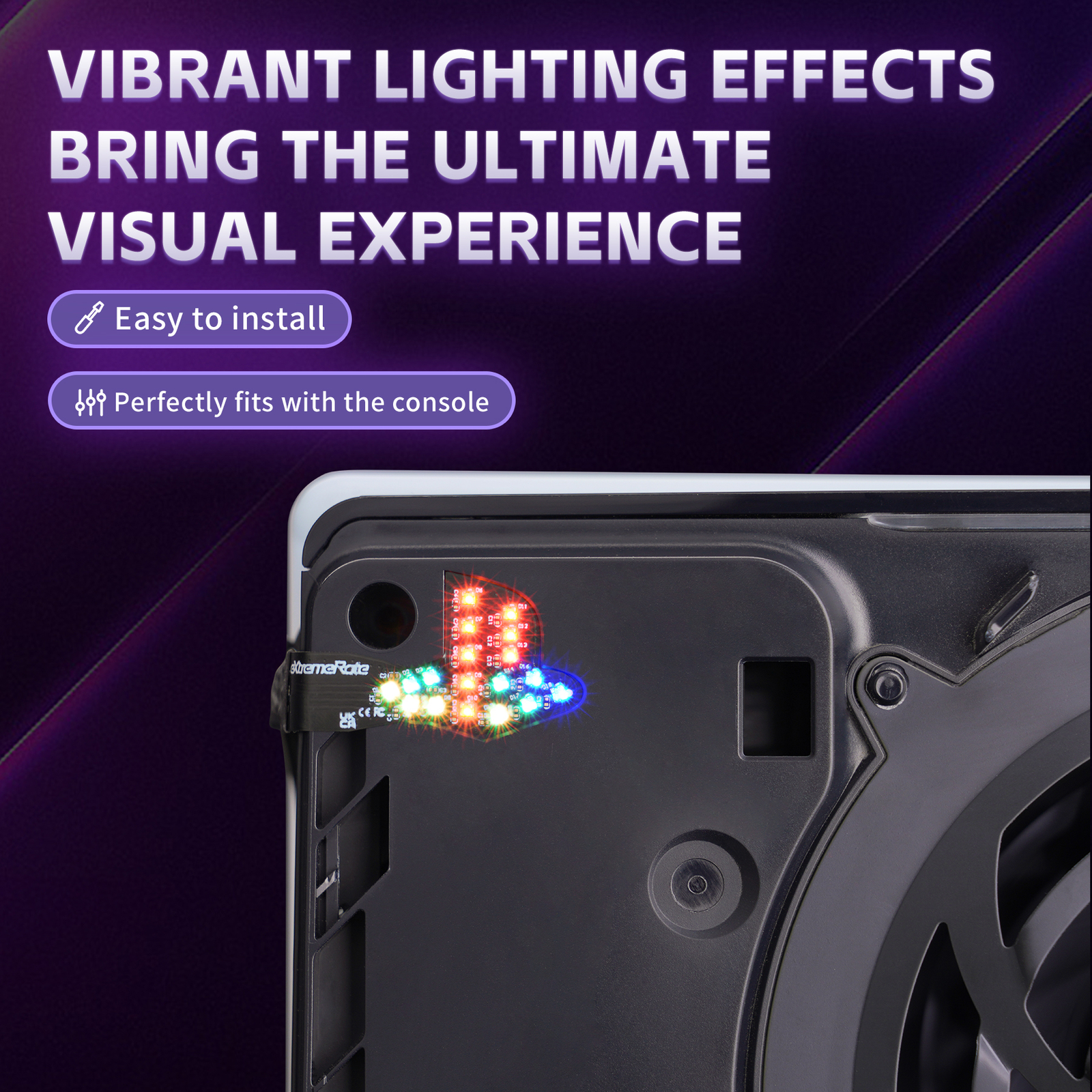 eXtremeRate 7 Colors 40 Effects RGB Rainbow LED Kit for PS5 Slim/Pro Console