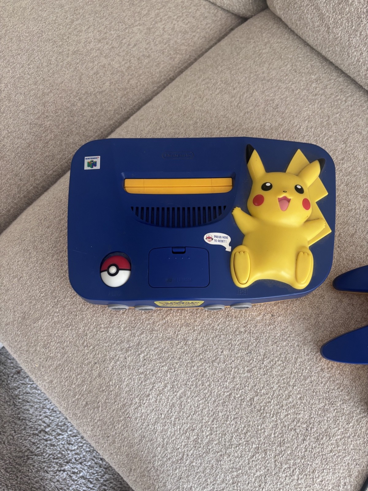 Nintendo 64 Pokemon Pikachu Edition Blue N64 Console w/ Expansion Pack (TESTED)