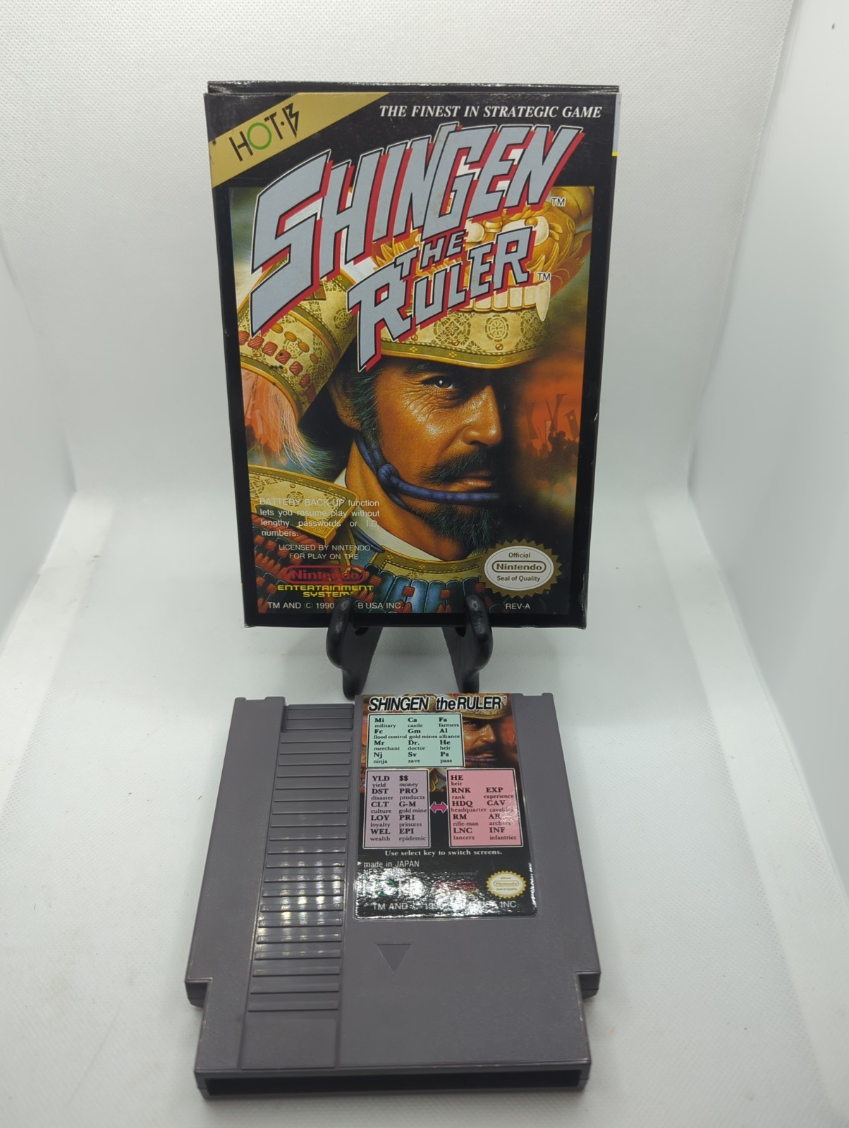 Nintendo NES Shingen The Ruler (Hot-B, 1990) *Complete in Box CIB, 100%* EC