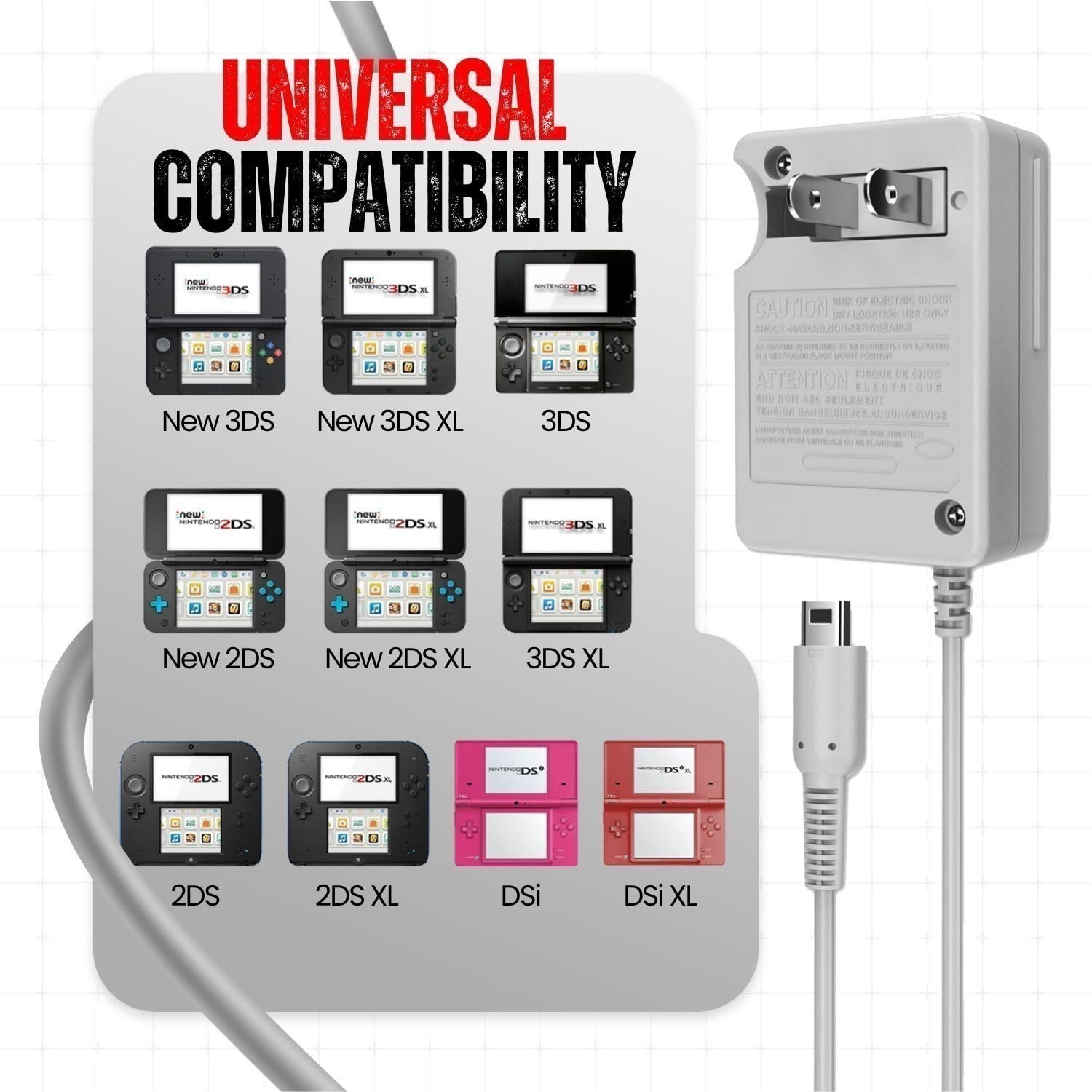 US Home Wall Charger Cable Power Plug For Nintendo DSi/DSi LL/XL/2DS/3DS/3DS XL