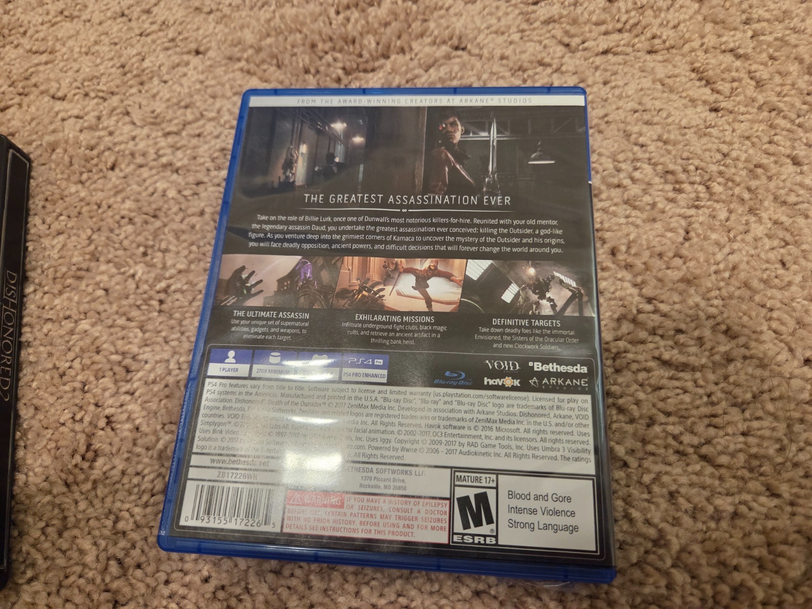 Dishonored Bundle PS4 Dishonored 2 Steelbook and Death Of The Outsider Expansion