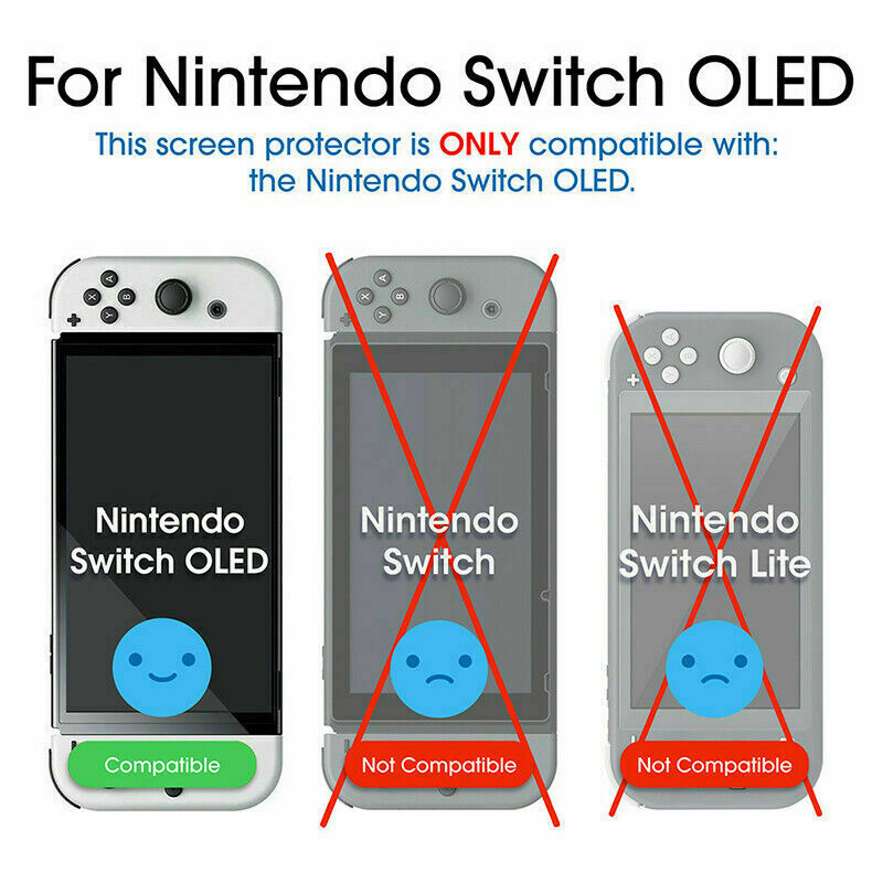 2x Screen Protector For Nintendo Switch OLED 2021 Clear Tempered Glass Film