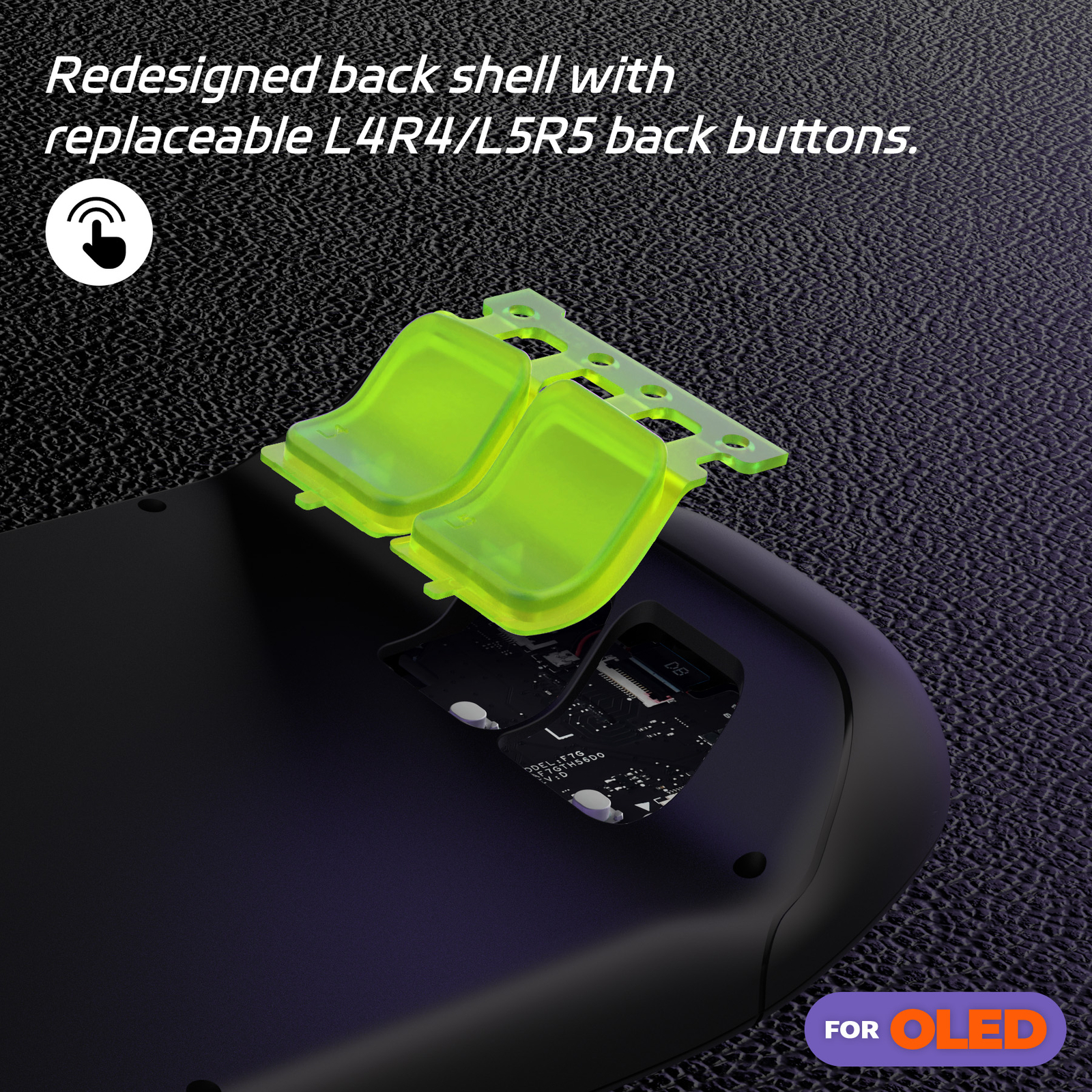 eXtremeRate DIY Clear Lime Green Full Button Set for Steam Deck OLED ABXY, D-Pad