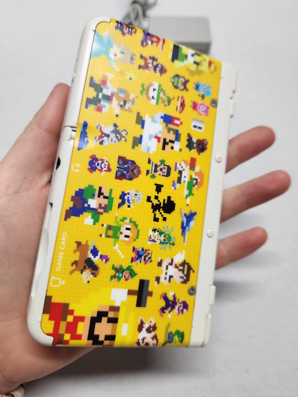 Nintendo 3DS Model Ktr-001 W/ Kisekae Mario Maker Plate Tested W/Non Oem Charger