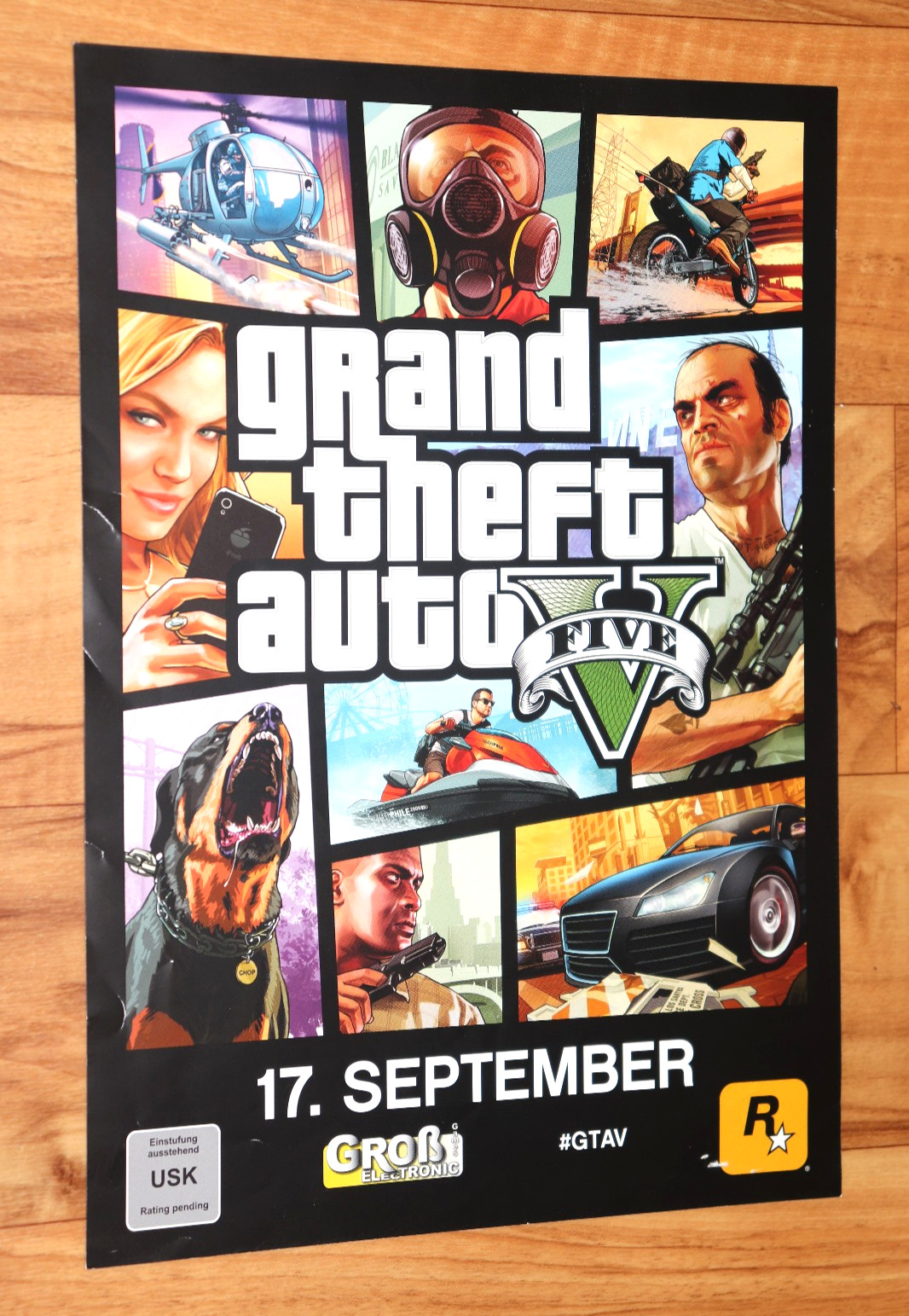 Grand Theft Auto V GTA Very Rare Promo German Poster / Flyer 29.5 x21cm
