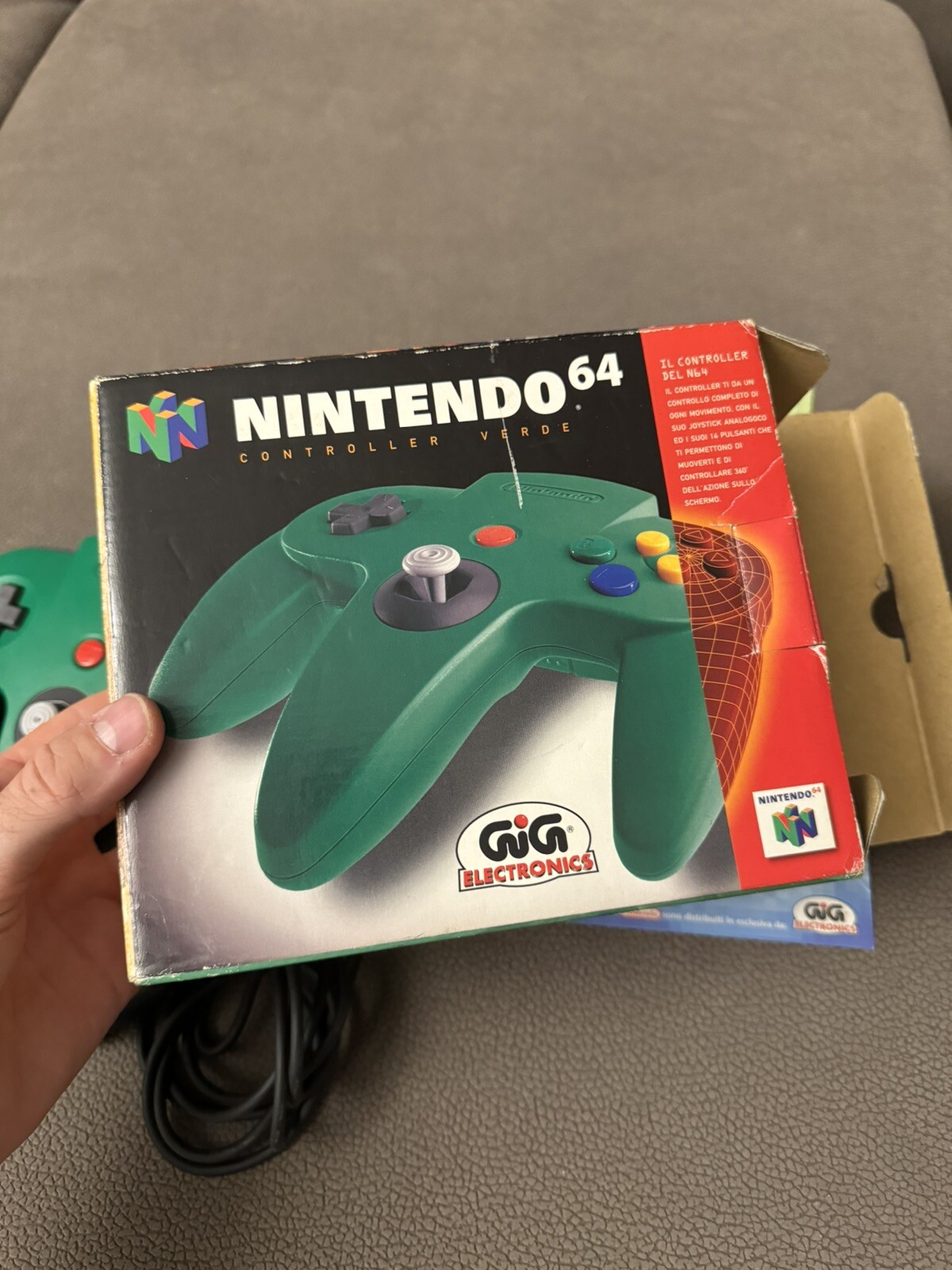 JOYSTICK – GREEN JOYPAD FOR NINTENDO 64 (N64) 100% ORIGINAL GIG ITALY – BOXED