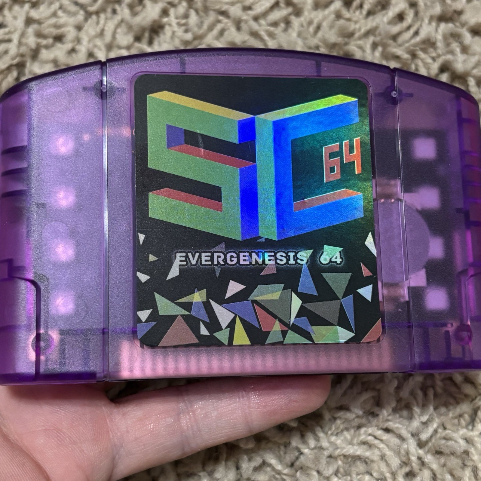 Summercart 64 Game Cartidge 32GB – Purple With SD To USB Converter & Manual