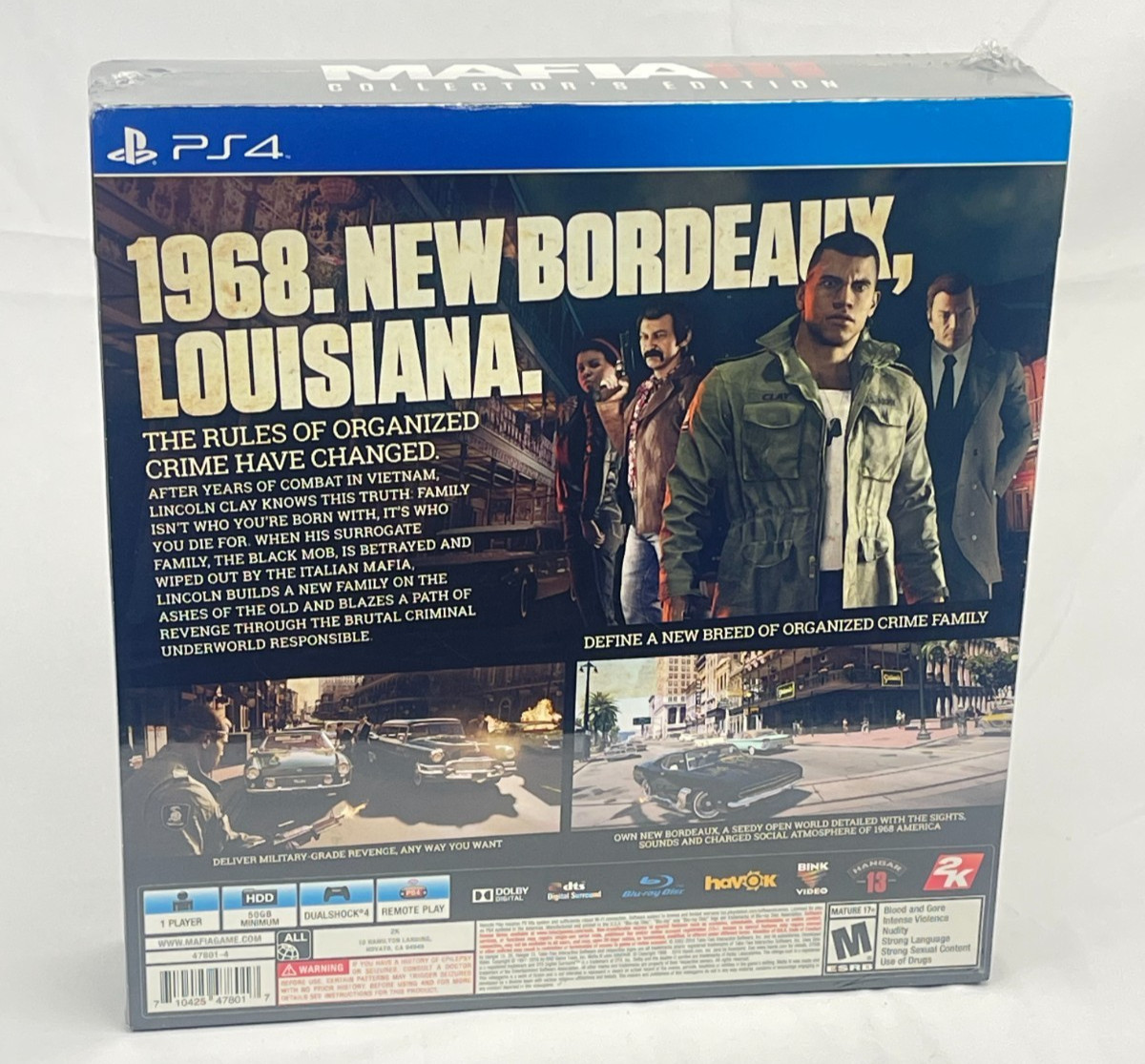 Mafia III Collector’s Edition Sony PlayStation 4, 2016 Brand New Sealed for PS4