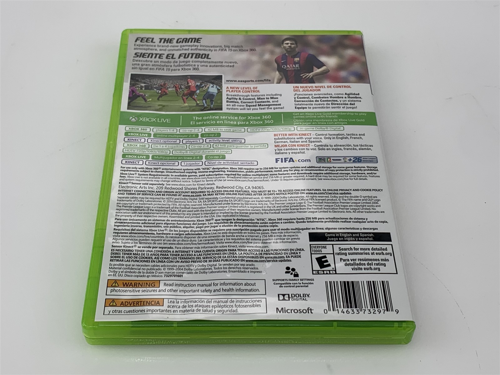FIFA Soccer 15 Microsoft Xbox 360 Better with Kinect Sensor