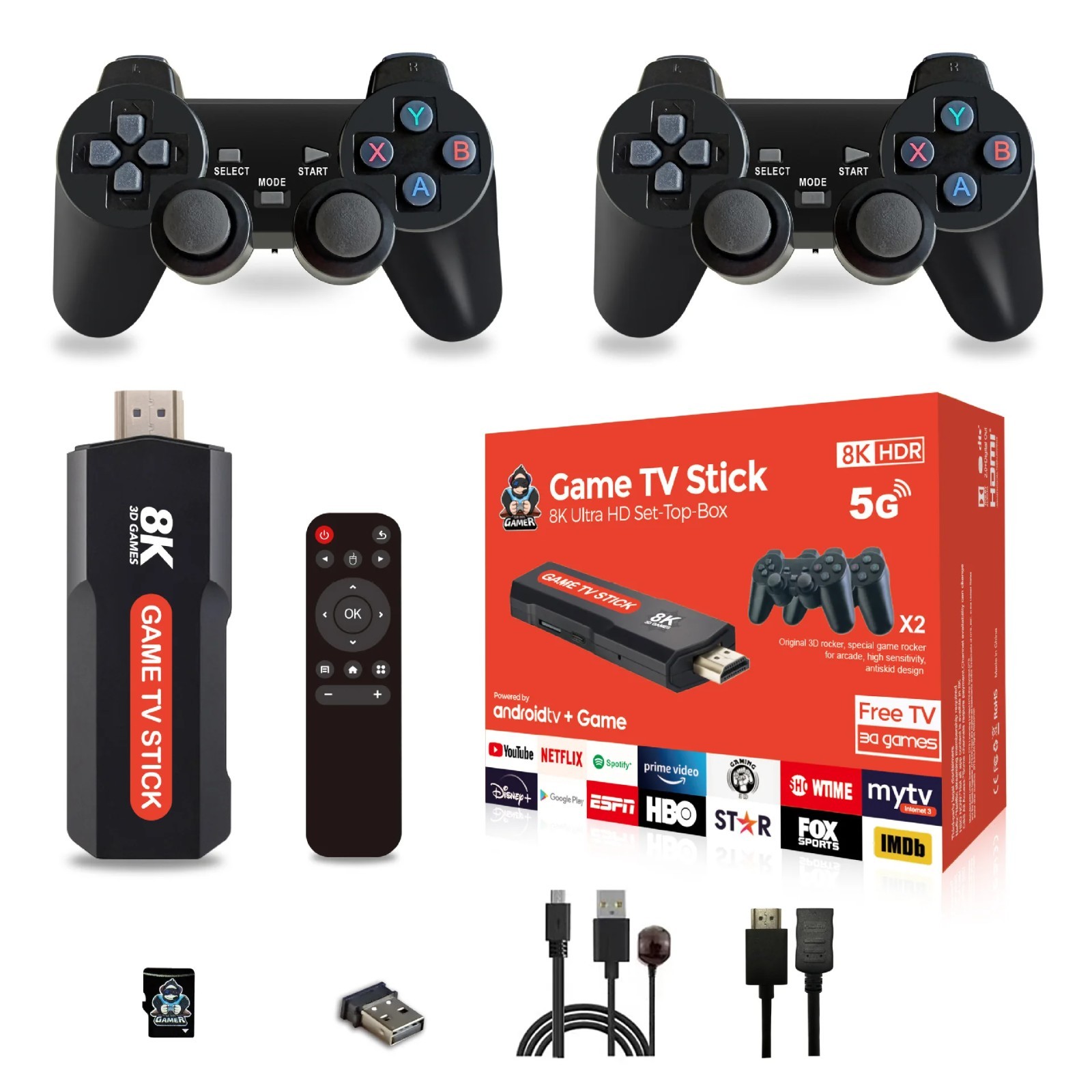 X2 Game Stick- Upgraded 8K 5G, with 30000+ Retro Games, TV Video Game Console