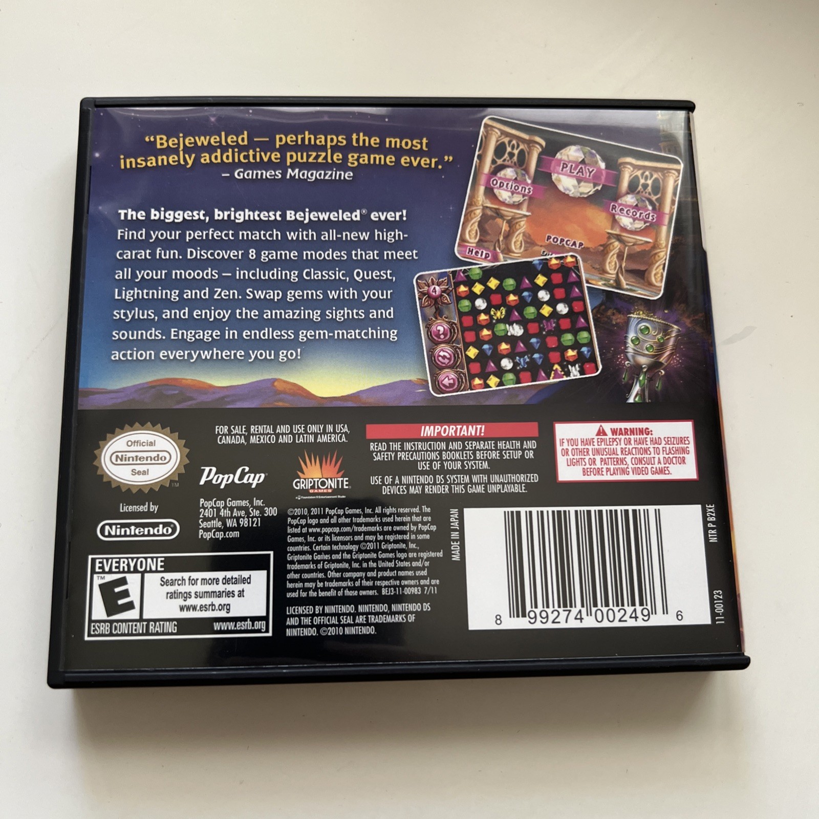 Bejeweled 3 (Nintendo DS, 2011)