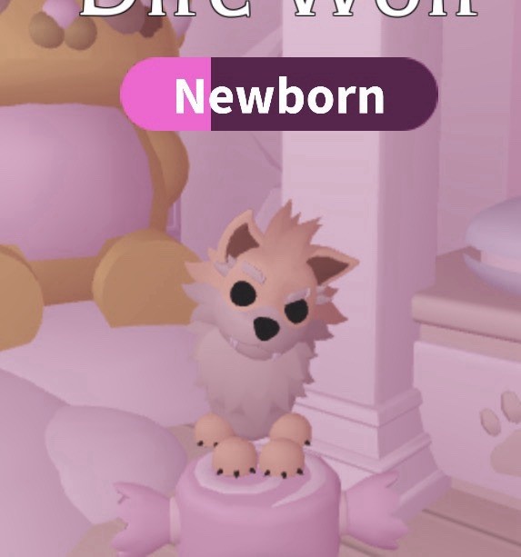 Adopt Me! Dire Wolf Newborn Virtual Pet for Roblox Game, Exclusive In-Game Item